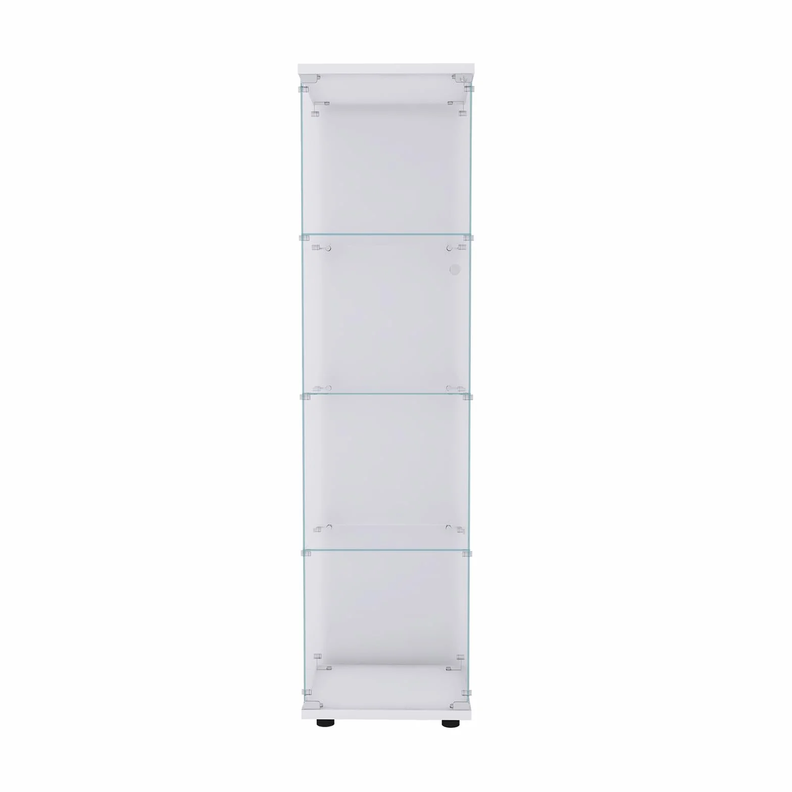 Vitrine en verre trempé 4 couches Transparente Étanche à la poussière Avec portes et serrure Salon, chambre à coucher, bureau 42,5 x 36,5 x 164 cm