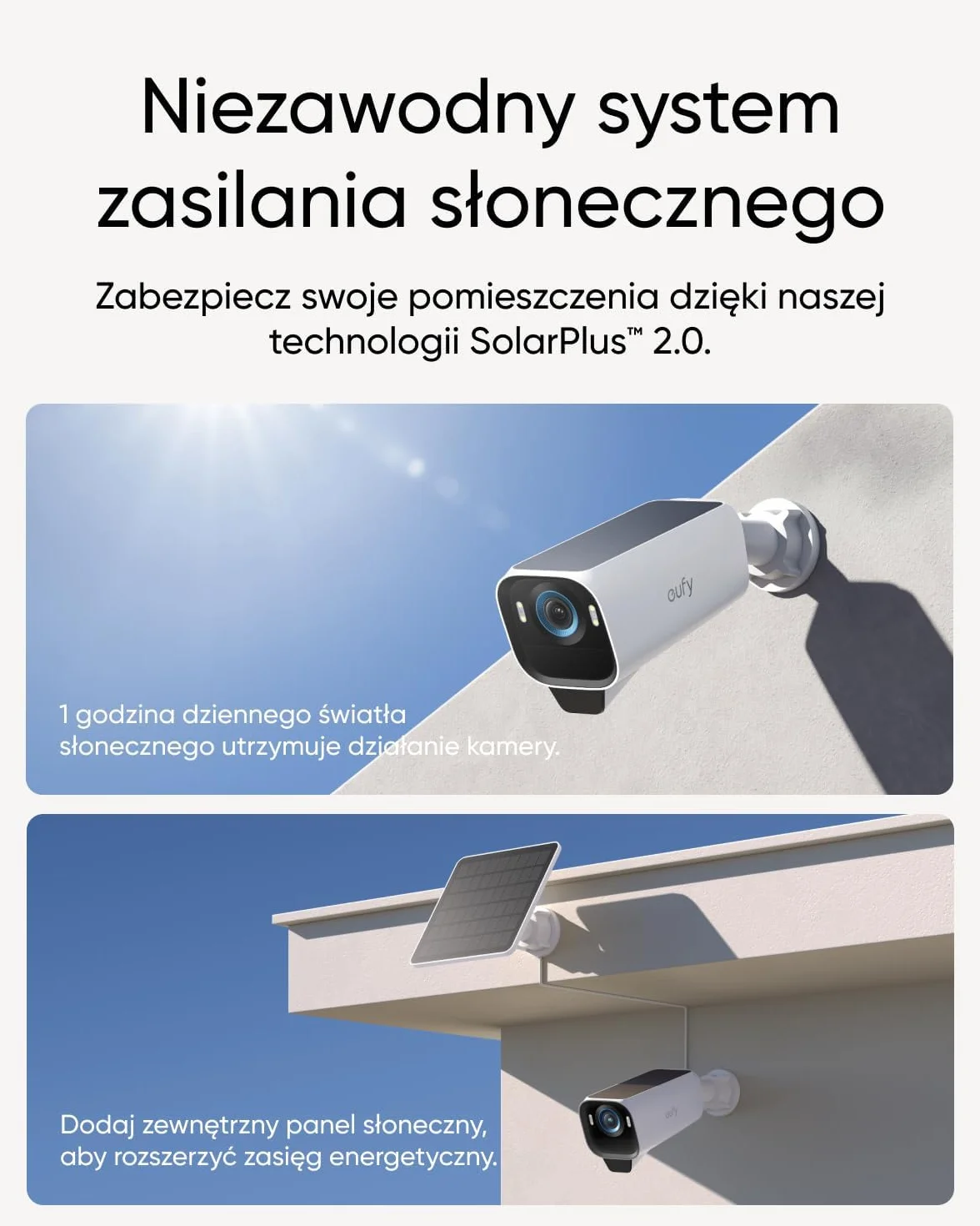 eufyCam S3 Pro zestaw 2 kamer, kamera zewnętrzna zasilana energią słoneczną, wizja nocna MaxColor, kamera bezpieczeństwa 4K z panelem słonecznym, Forever Power 2.0 (odnowiona)