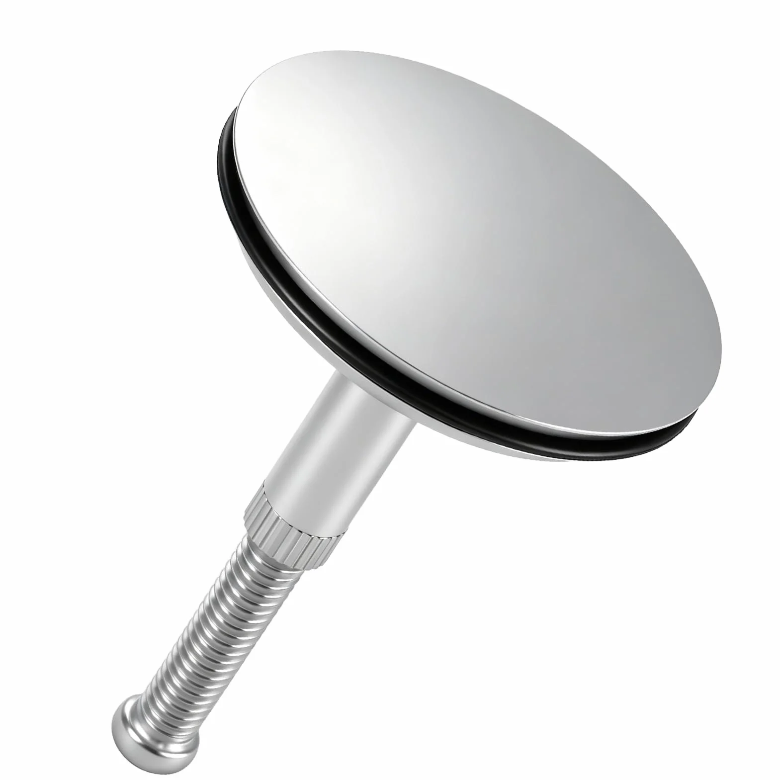 Bouchon de Baignoire 43mm Universel en Laiton, Vidange Réglable Double Joint Étanchéité, Sans Outil pour Éviers et Baignoires (45-65mm)