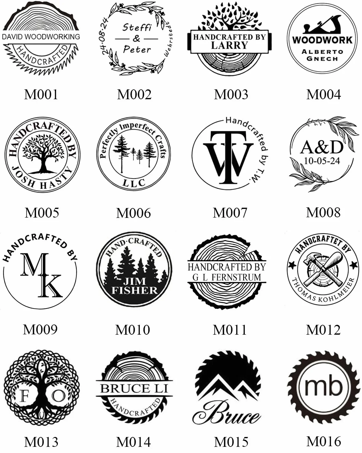 Fer de marque pour bois avec logo personnalisé - Tampon en métal pour steak en bois, cuir, gâteau, pain, cadeaux de mariage - Fabriqué à la main par Design (2,54 cm)
