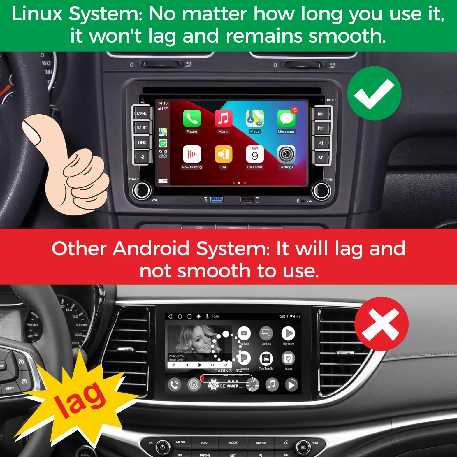 Radio samochodowe Plug & Play kompatybilne z VW Golf 5 6 Passat Jetta Polo RCD330 z CarPlay Android Auto bezprzewodowe Bluetooth radio FM