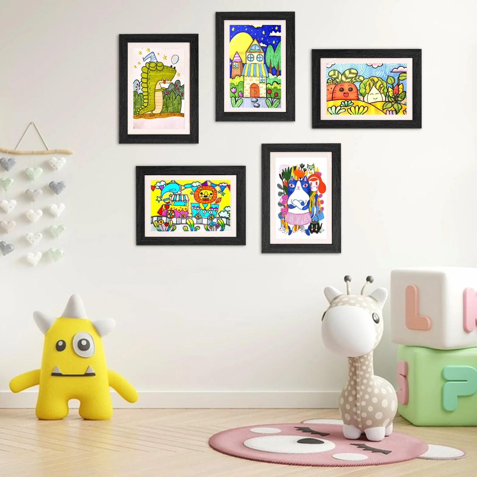 Cadre photo pour enfants RoserRose, ouverture avant, cadre artistique, noir