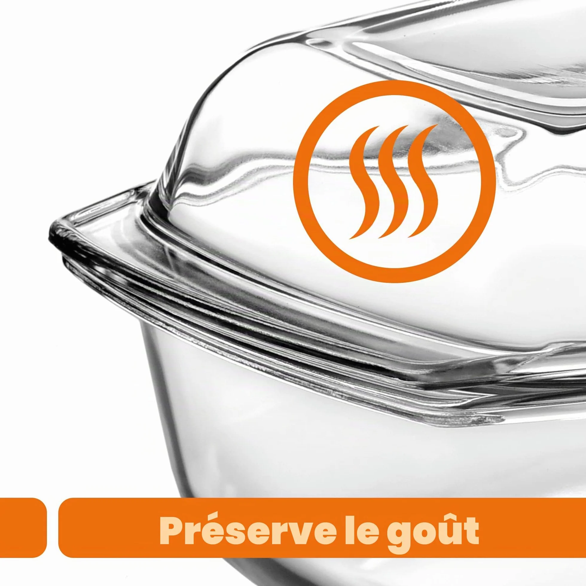 KADAX Plat à Gratin en Verre Résistant à la Chaleur avec Couvercle et Poignées, Cocotte Transparente pour la Cuisson au Four (Rectangulaire, 5.1 L)