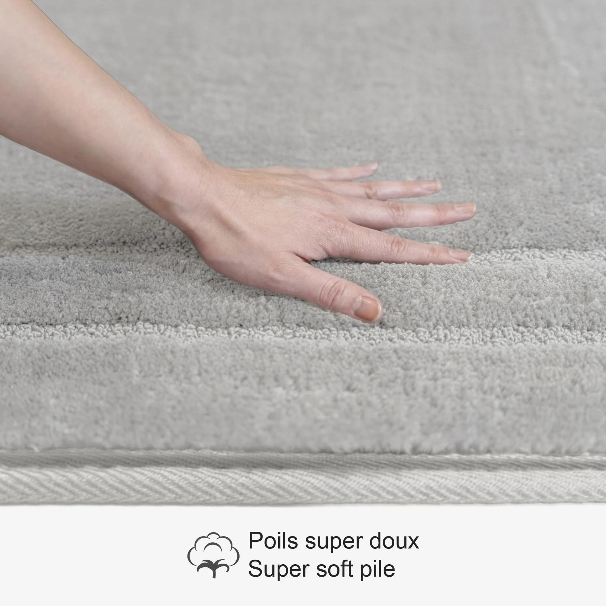 Decomira Tapis de Bain Antidérapant Absorbant Lavable 45x45 cm Gris