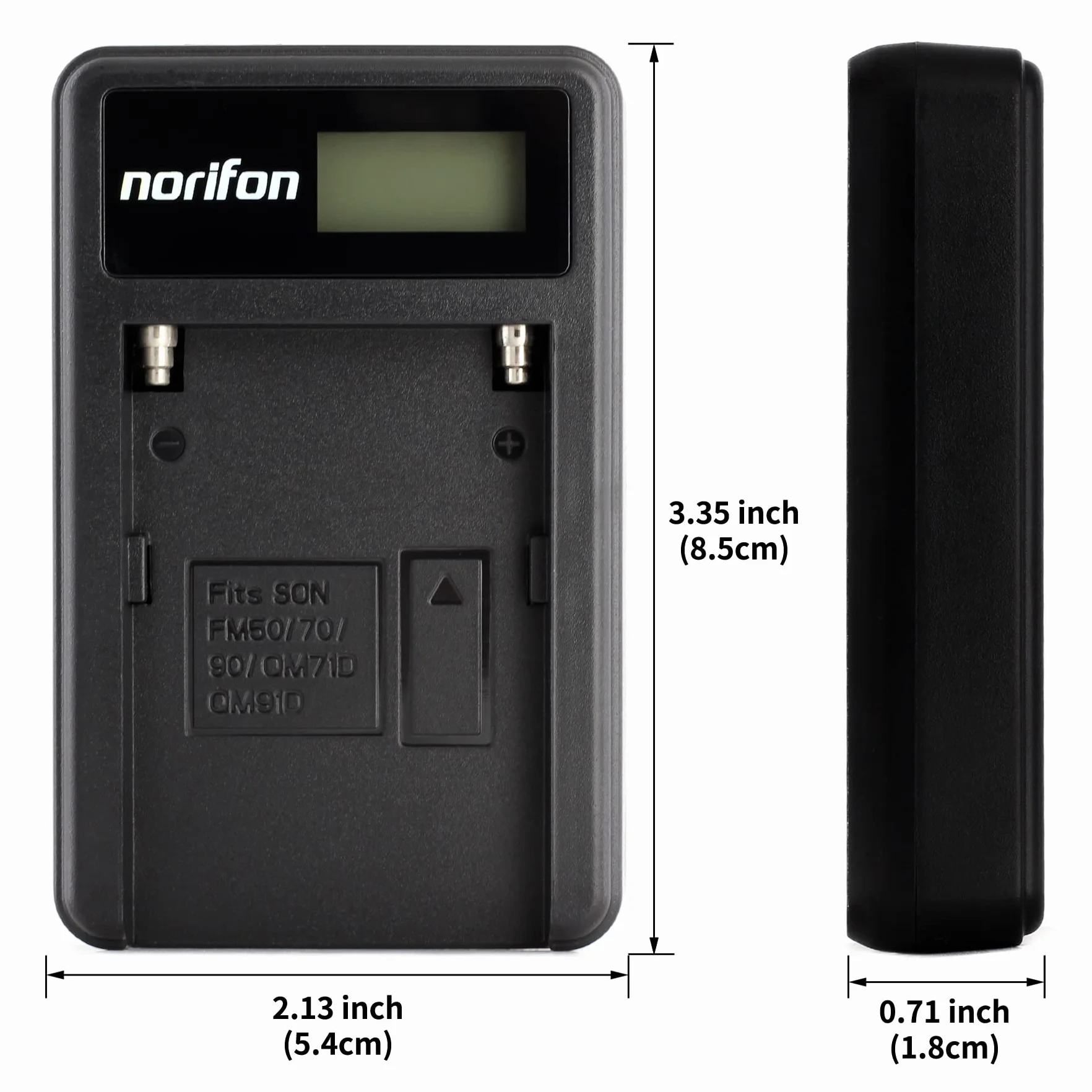 Norifon NP-FM50 LCD USB Ładowarka do Sony CCD-TRV308, CCD-TRV138, CCD-TRV328, DSLR-A350, DSLR-A100, DSLR-A200, DSR-PD170, DSR-PD150, HVR-Z5U, HVR-Z1U, MVC-CD400 Aparat i nie tylko
