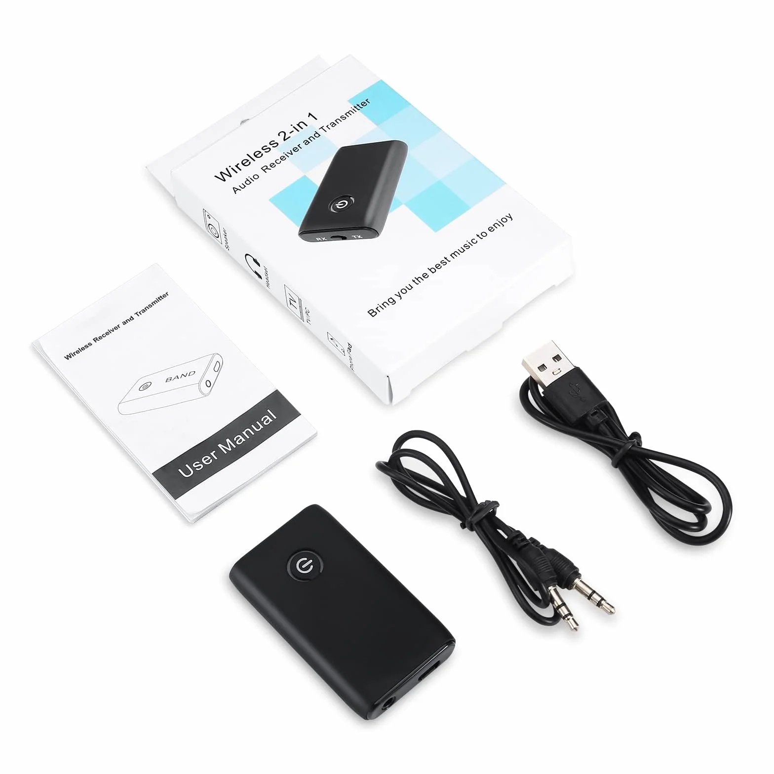 Nadajnik odbiornika Bluetooth, bezprzewodowy przenośny adapter Bluetooth 5.0, odbiornik nadajnik Bluetooth, odbiornik Bluetooth 2 w 1 do telewizora PC Słuchawki stereo