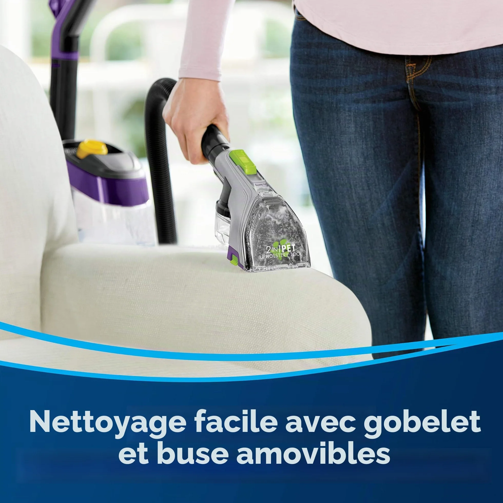 BISSELL Outil 2 en 1 pour Nettoyage de Tapis et Tissus d'ameublement (3259)