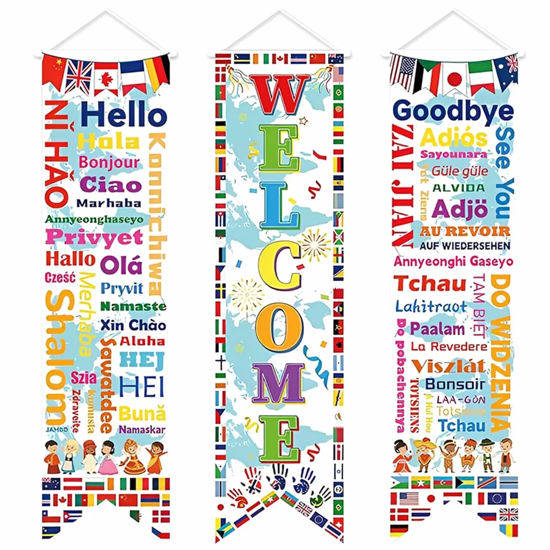 Banniere de porte Coupe du Monde 2026, lot de 3 pieces, decoration football verticale interieur exterieur