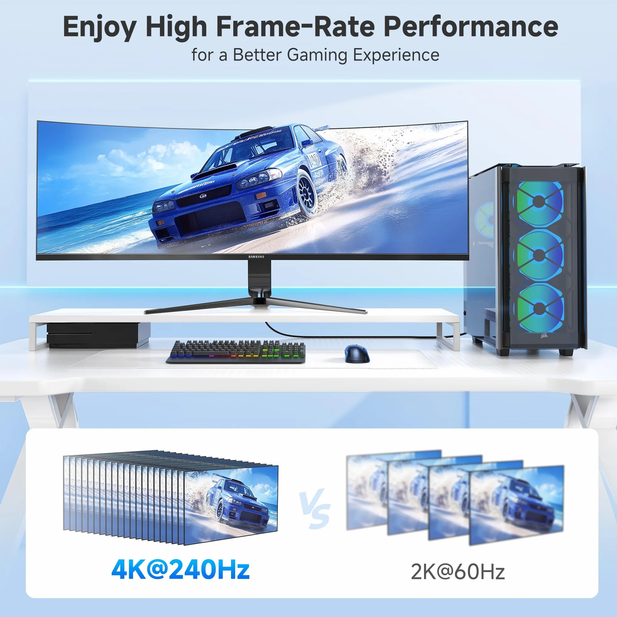 Cable Matters adapter DisplayPort 1.4 do HDMI 2.1 8K – 4K@240Hz / 8K@60Hz, jednokierunkowy DP→HDMI, do RTX 4080 / RX 7900, nie działa z PS5/Xbox, bez VRR