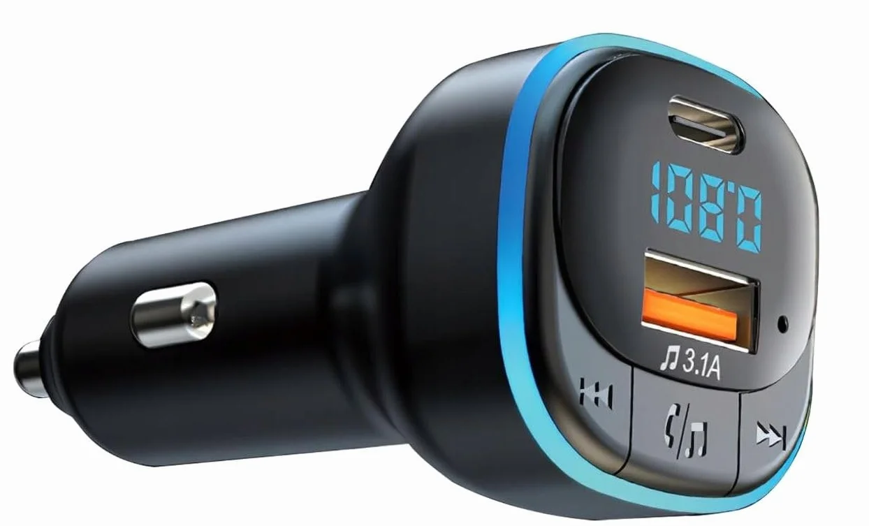 Transmiter Bluetooth 5.0 FM z Ładowarką USB & Typ-C Hands-Free U-Disk 3.1A