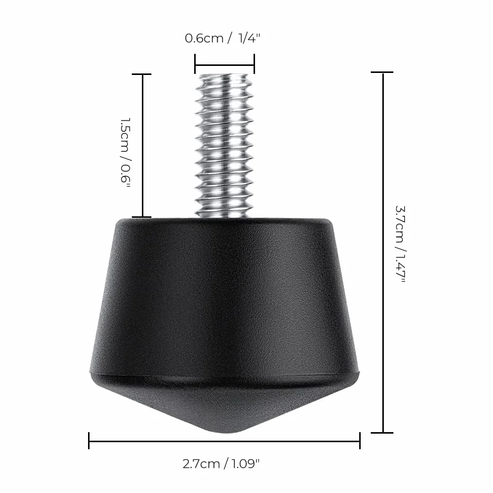 K&F Concept Uniwersalne antypoślizgowe gumowe kolce do statywu kompatybilne z gwintem 1/10.2 cm statyw monopod nogi nogi części zamienne (3 szt.)