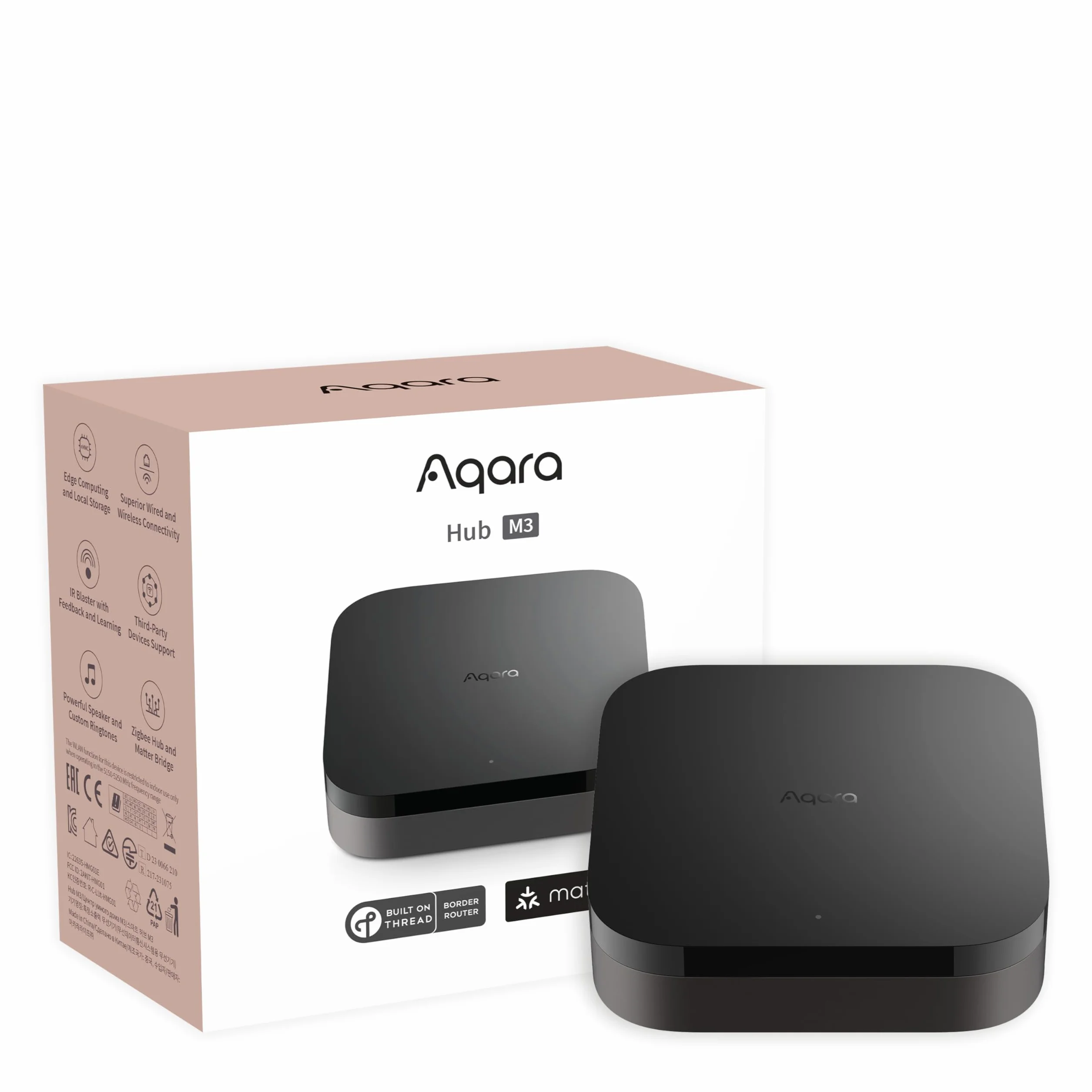 Aqara Bramka M3 do automatyki domu, Kontroler Matter, Router Graniczny Thread, Funkcje Zigbee, Bluetooth, Wi-Fi, PoE, IR, Obsługa Alexa, Google Assistant, Apple HomeKit, SmartThings, IFTTT