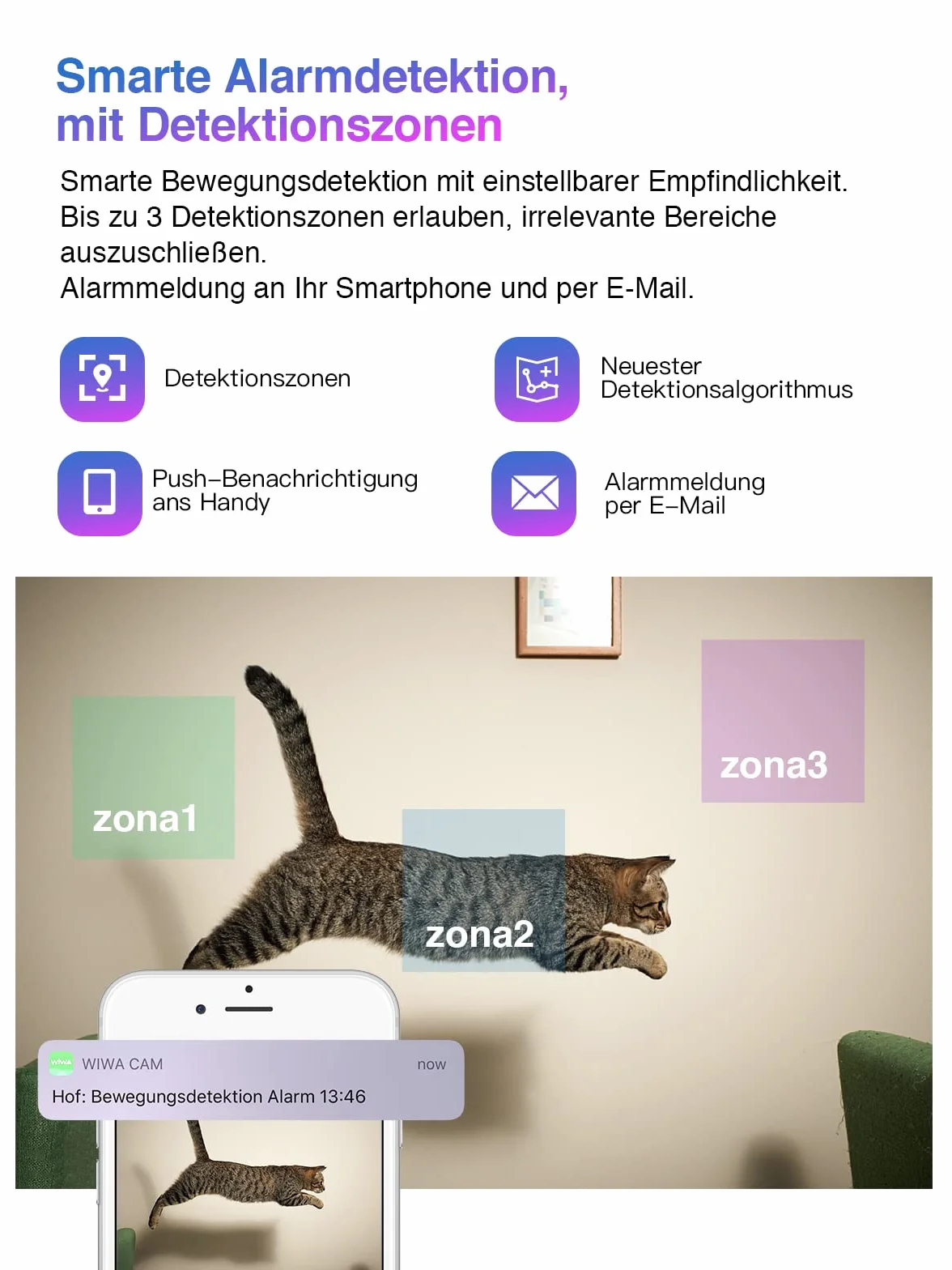 HiKam Mini kamera WLAN 4K HD, akumulator 2600 mAh, mała kamera do monitoringu, transmisja na żywo, aplikacja na telefon komórkowy, aplikacja do wnętrz, IP WiFi, kamera dla psów, kompaktowa