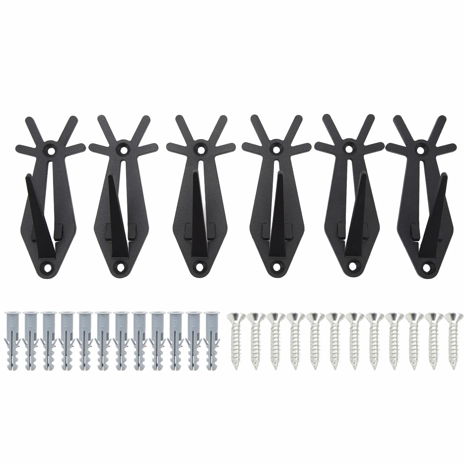 Supports Muraux Tête de Mort Européenne Lot de 6 Bois de Cerf