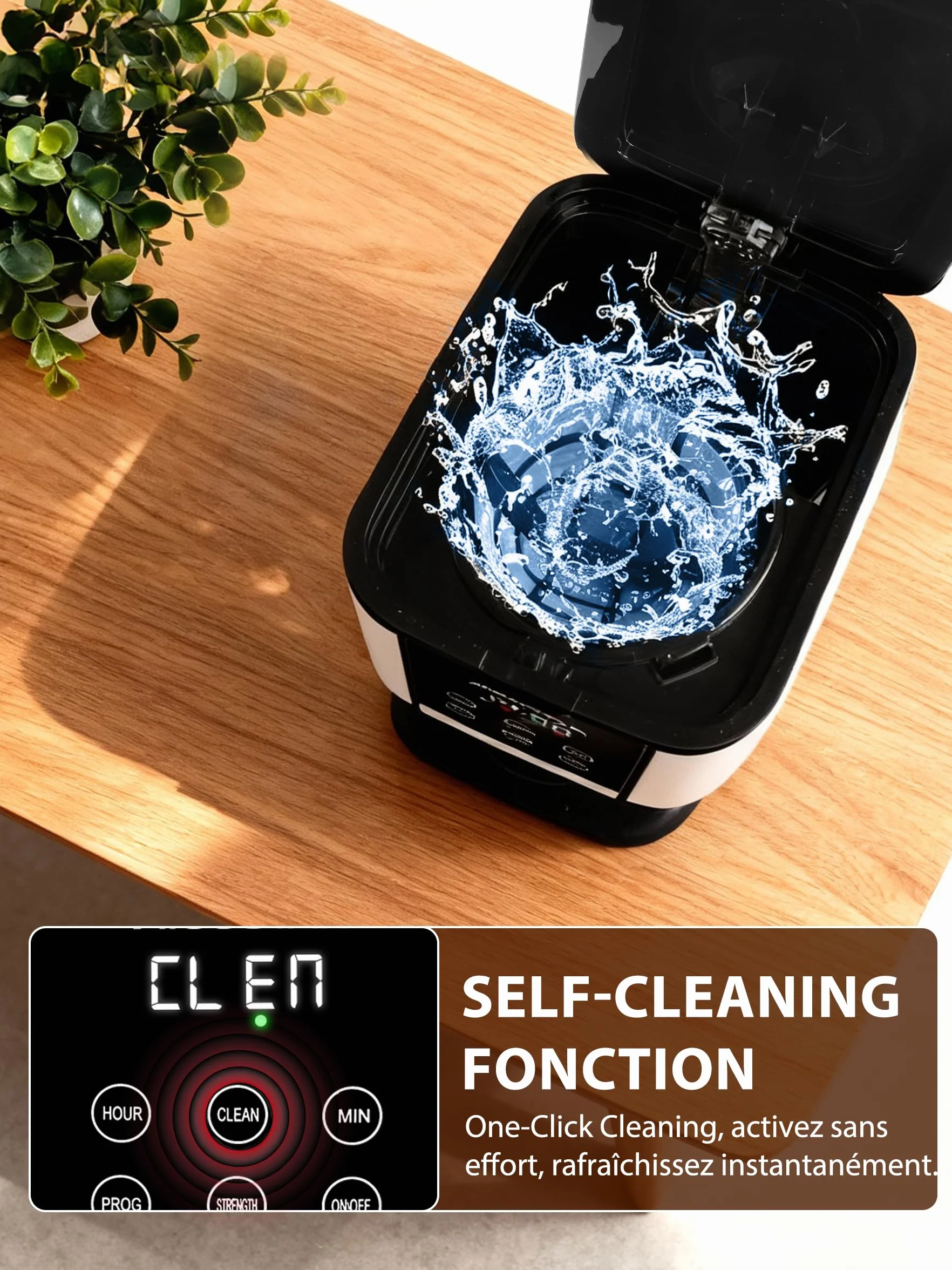 Aigostar Cafetière Filtre Électrique Programmable 24h 12 Tasses 1,5L Acier Inoxydable Réglage Intensité Écran LCD Anti-Goutte Maintien Chaud Auto-Nettoyage 1000W,0% BPA,Noir