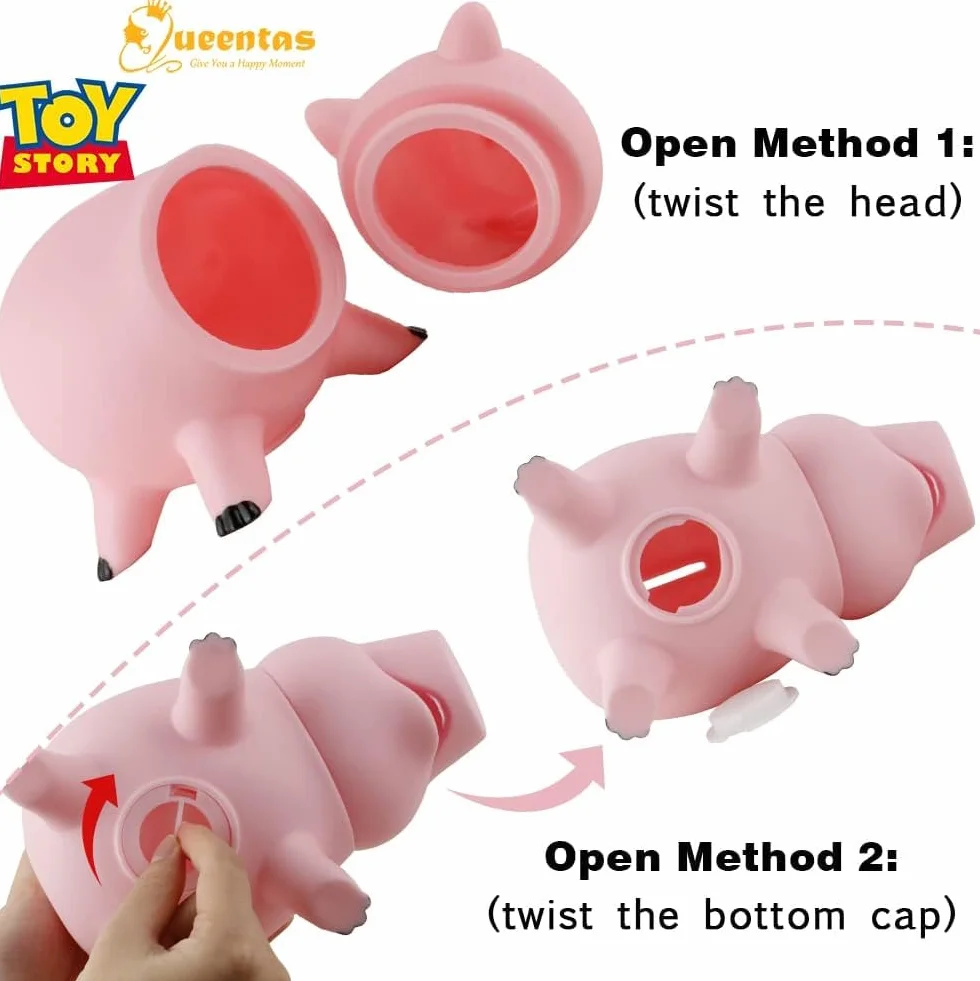 Queentas Tirelire Enfant Toy Story Hamm Tirelires décoratives Billet et Piece Cadeau Garcon Fille Rose