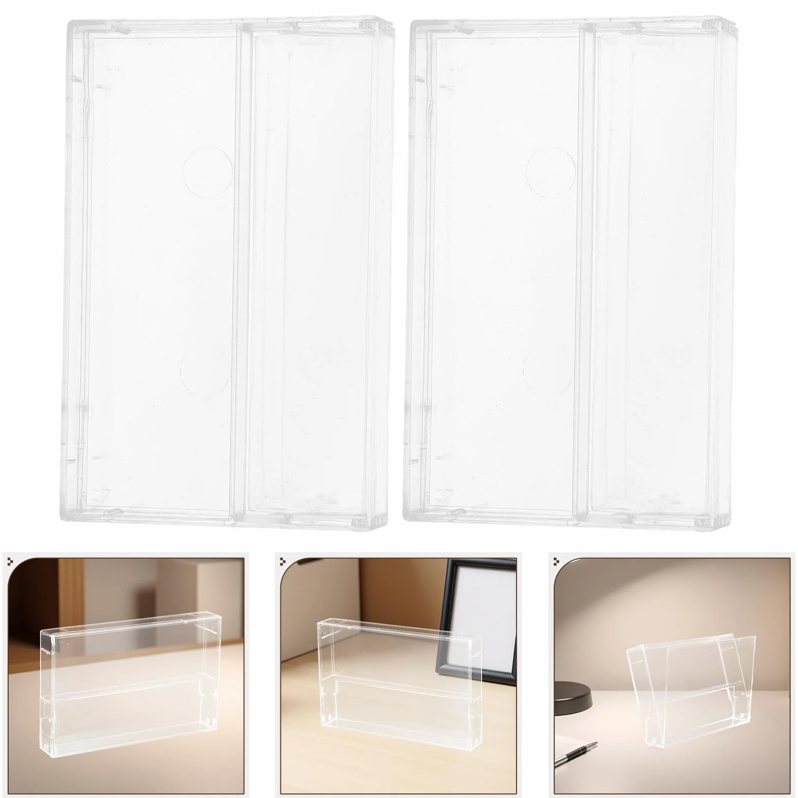 Étuis Transparents pour Cassettes Audio en Polystyrène, Lot de 3 Boîtes de Rangement