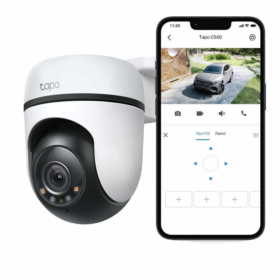 TP-Link Tapo C500 | Obrotowa kamera zewnętrzna Wi-Fi 1080p | Śledzenie ruchu | Tryb nocny | IP65 | Dwukierunkowe audio | Kompatybilna z Alexa i Google Home