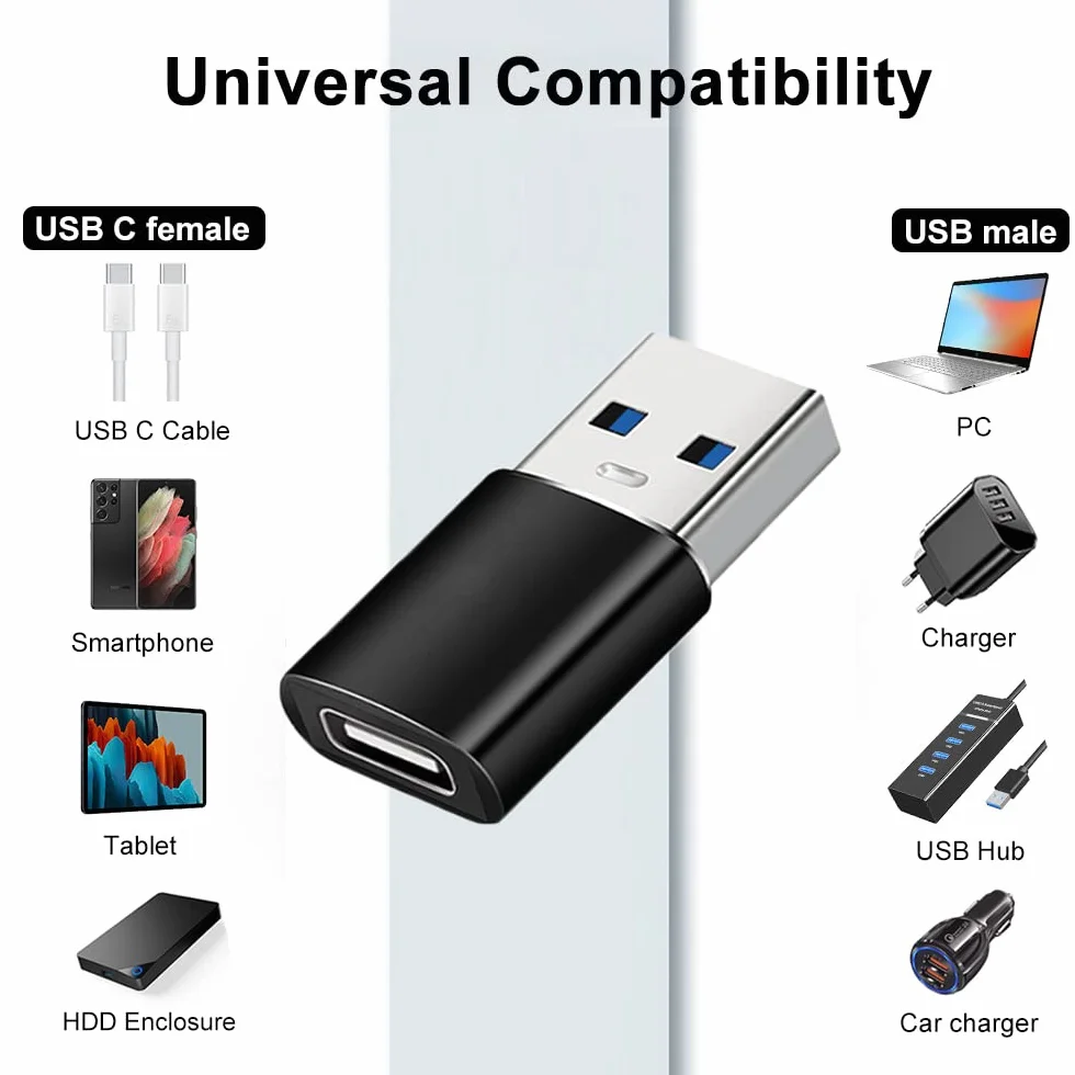 Lot de 4 Adaptateurs USB C vers USB 3.0 OTG, Micro USB vers USB C Compatible MacBook Pro Air iPhone 17 16 15 iPad Samsung Galaxy S25 S24 S23 A56 A16