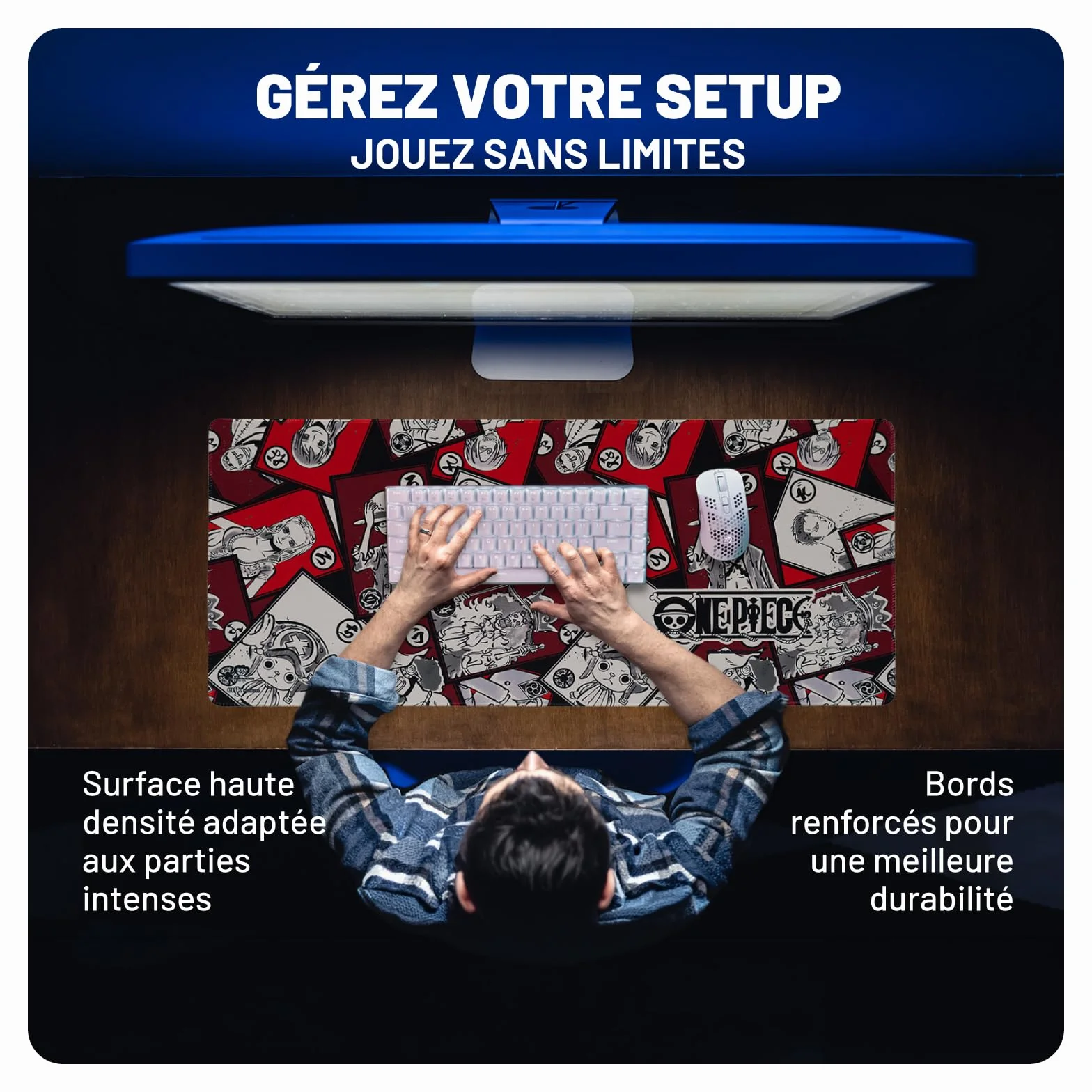 Tapis de Souris Gamer XXL One Piece 80 x 35 cm Sous Licence Officielle