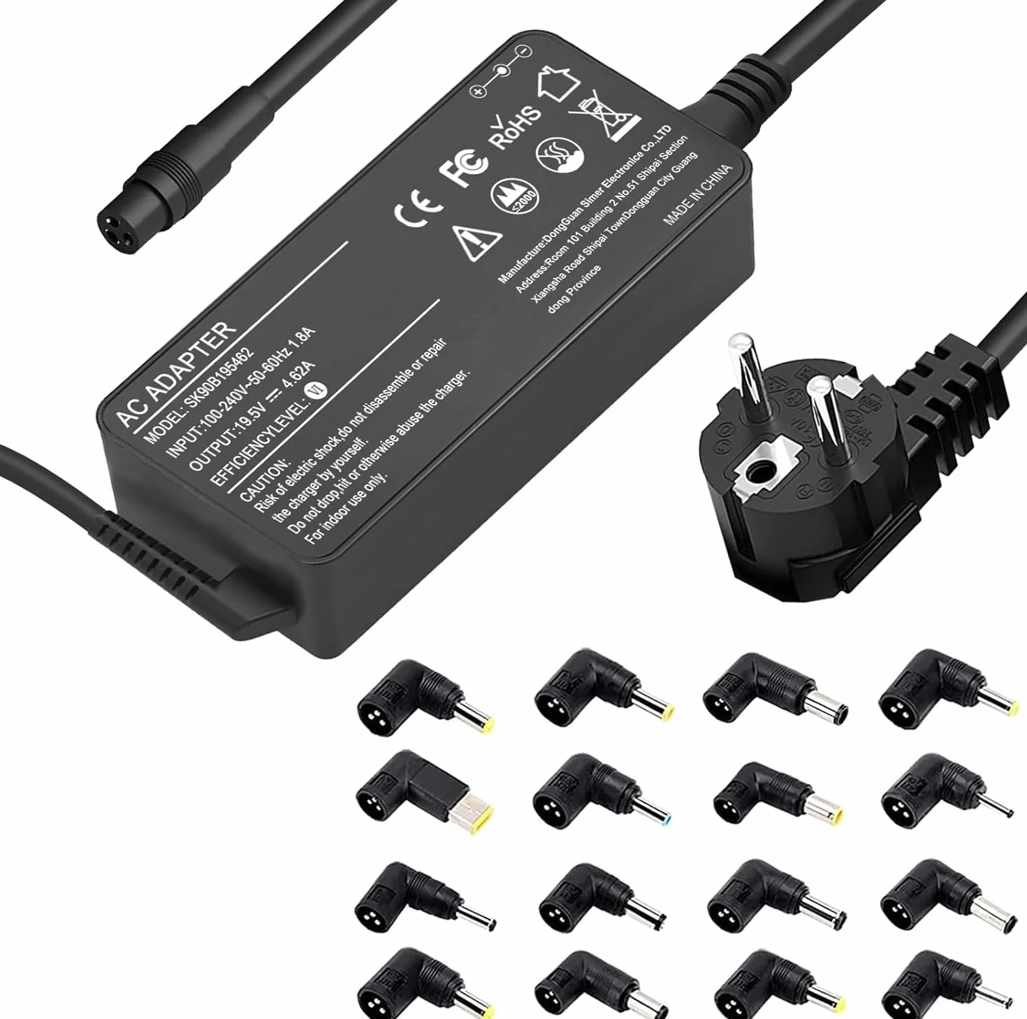 90W Universel Chargeur PC Portable Compatible HP ASUS Lenovo Dell Acer IBM Toshiba Samsung Sony Fujitsu Gateway Ultrabook Cordon d'alimentation 16 Connecteurs