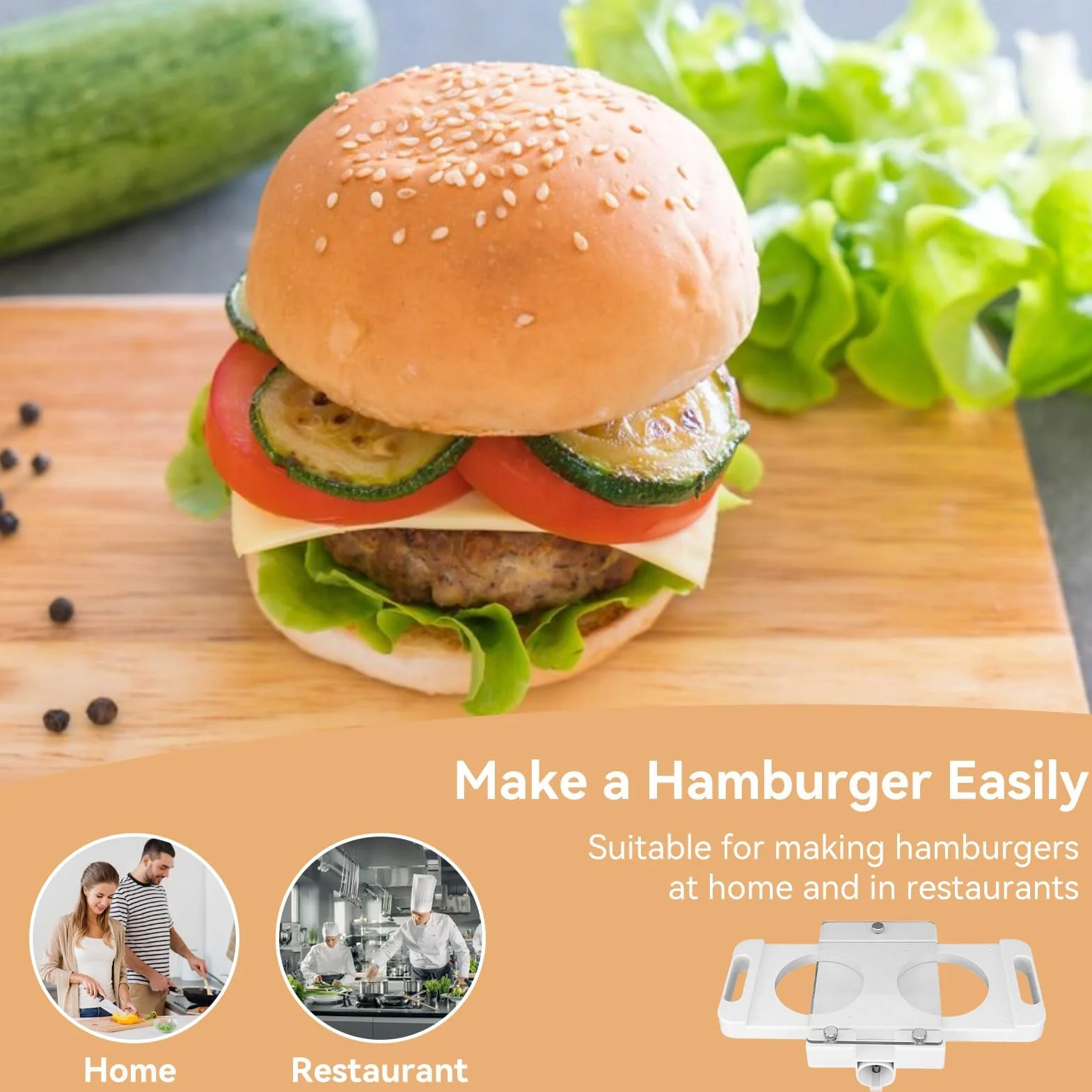 Hamburger en appuyant sur Machine Maker, Auto Hamburger Patty Maker avec 5 Tubes Adaptateur Maison Burger Maker Appuyez sur pour Saucisse Remplisseur Viande