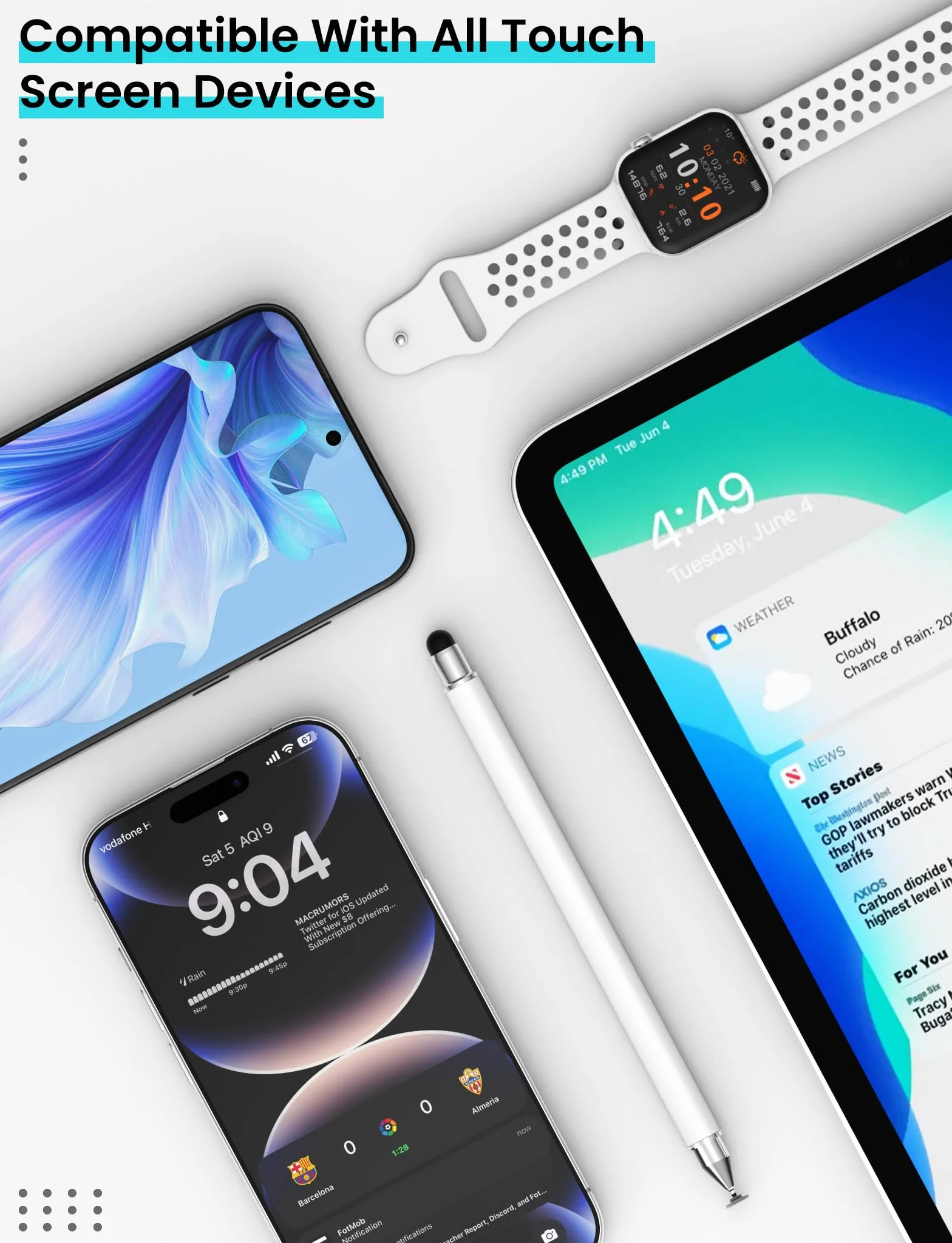 MEKO rysik do tabletu 3 w 1, gumowy rysik do wszystkich telefonów komórkowych/tabletów, iPhone i-Pad Pro Mini iWatch Samsung, Switch,Huawei, Xiaomi, Surface Chromebook itd. czarny + srebrny