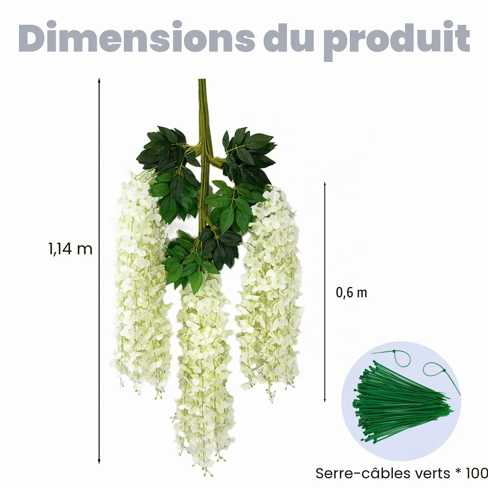 BIRDDIE 24 Pièces Fleur Artificielle Glycine Tombante pour Décoration Mariage Jardin