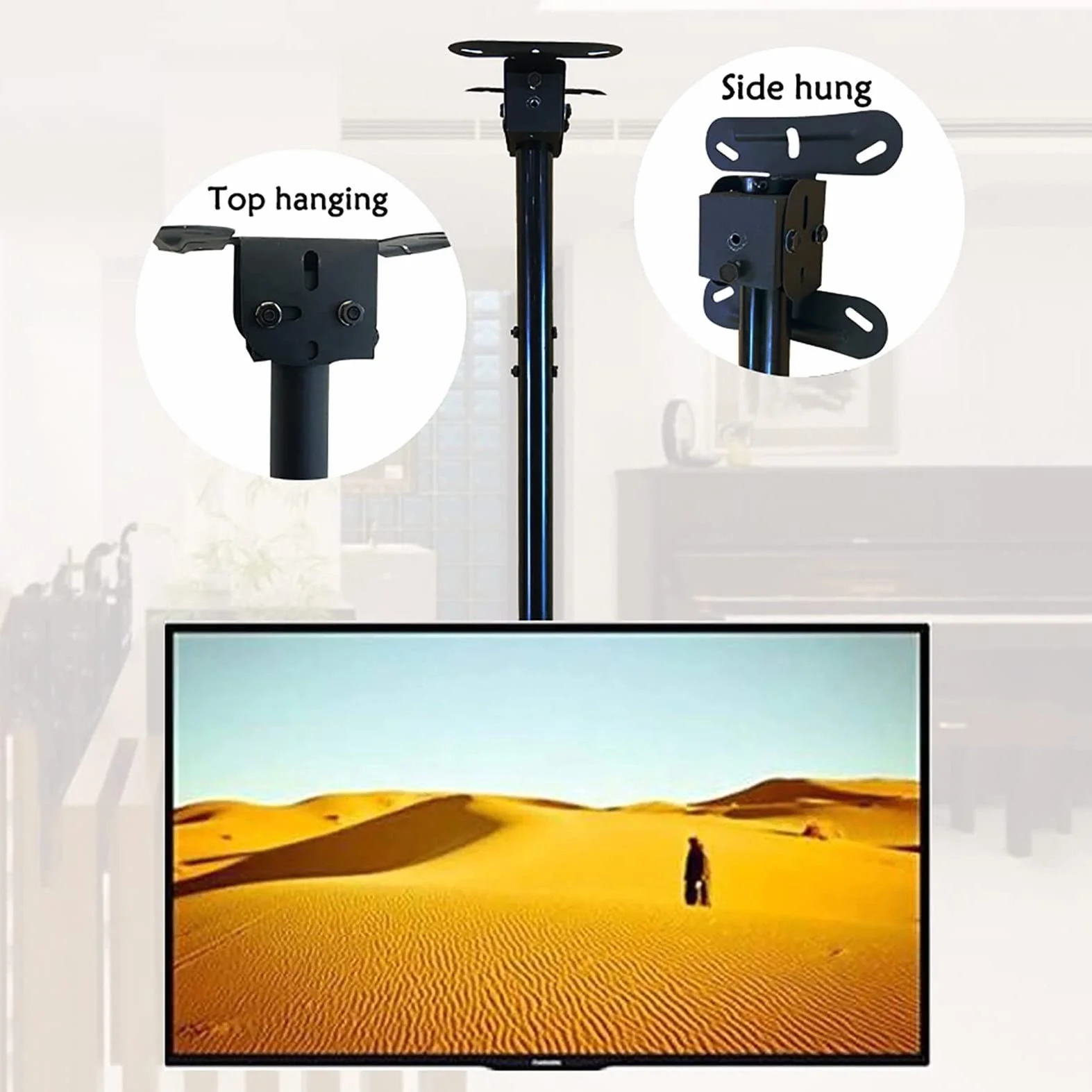 Support de Plafond TV, Support TV avec Inclinaison télescopique réglable en Hauteur et pivotant, s'adapte à la Plupart des écrans Plats LED de 26 à 60 Pouces (Size : 0.3-0.5m)