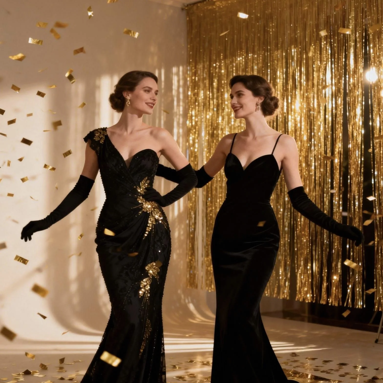 Rideau Métallique Doré 1m x 2m 6 Pièces pour Fête Anniversaire Mariage