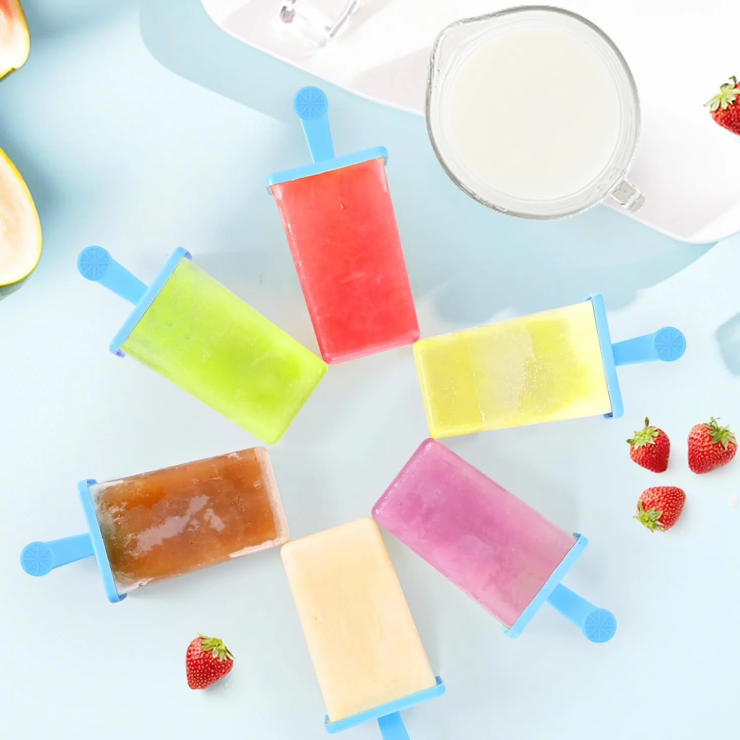Ensemble de 9 Moules à Glace Réutilisables pour Bébé sans BPA - Moules à Glace DIY avec Brosse de Nettoyage et Entonnoir Pliable en Silicone