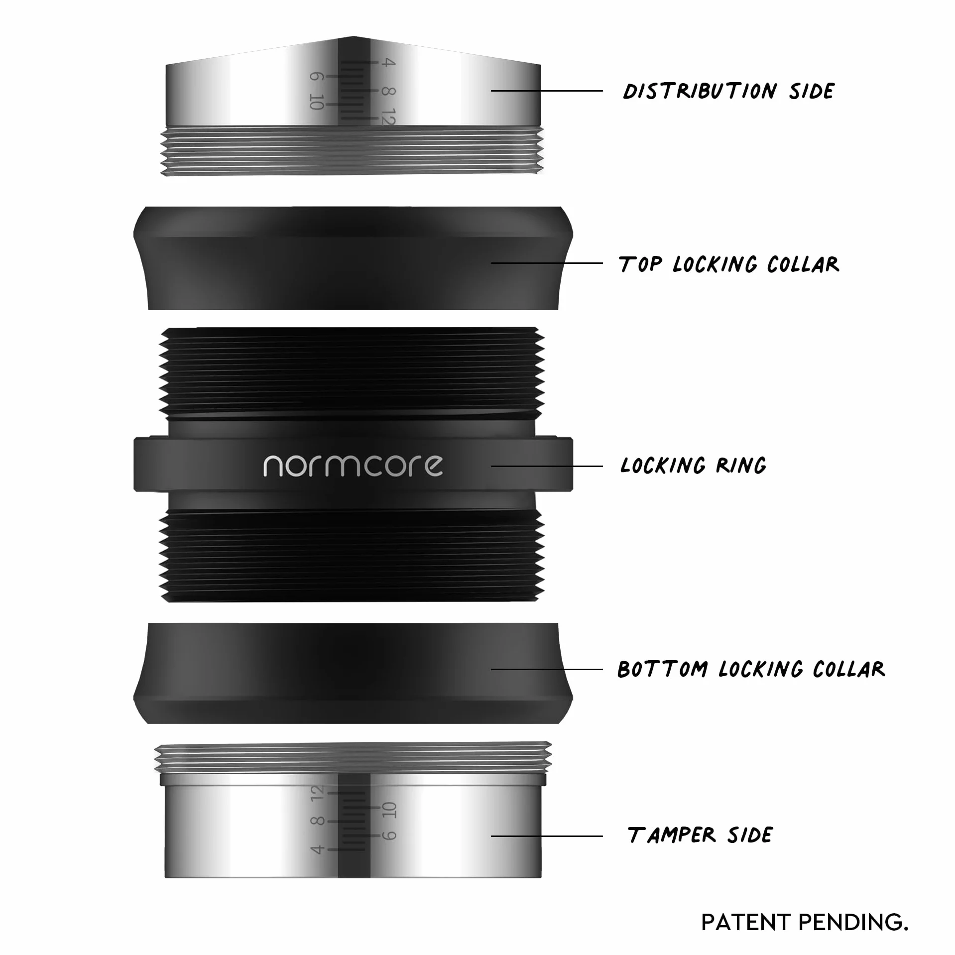Normcore Distributeur de café 2 en 1 et tamper Niveleur à expresso double tête réglable Convient pour porte-filtre 58 mm Barista et usage domestique