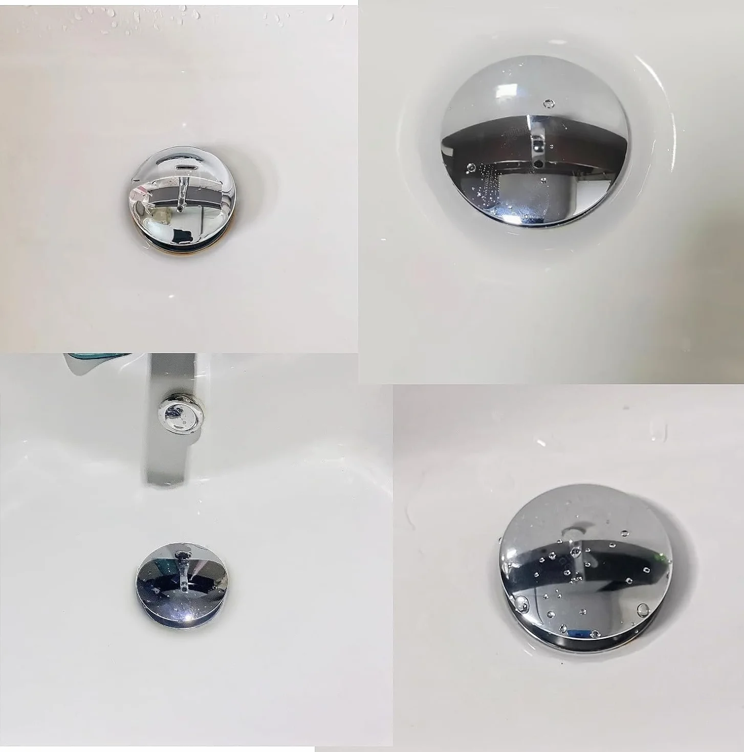 Bouchon Pop-up de Baignoire Argenté 69mm en Métal Chromé, Clique-Clac à Ressort