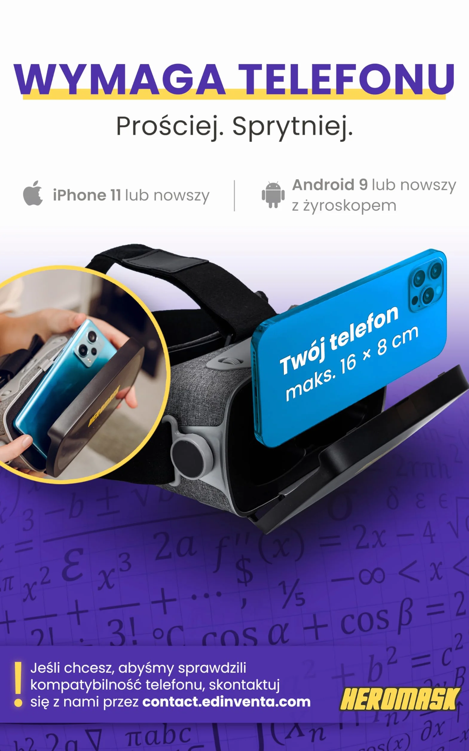 Heromask Gogle VR dla dzieci z edukacyjną grą matematyczną – Nauka tabliczki mnożenia w 3D – Interaktywna zabawka 5-12 lat – Oryginalny prezent