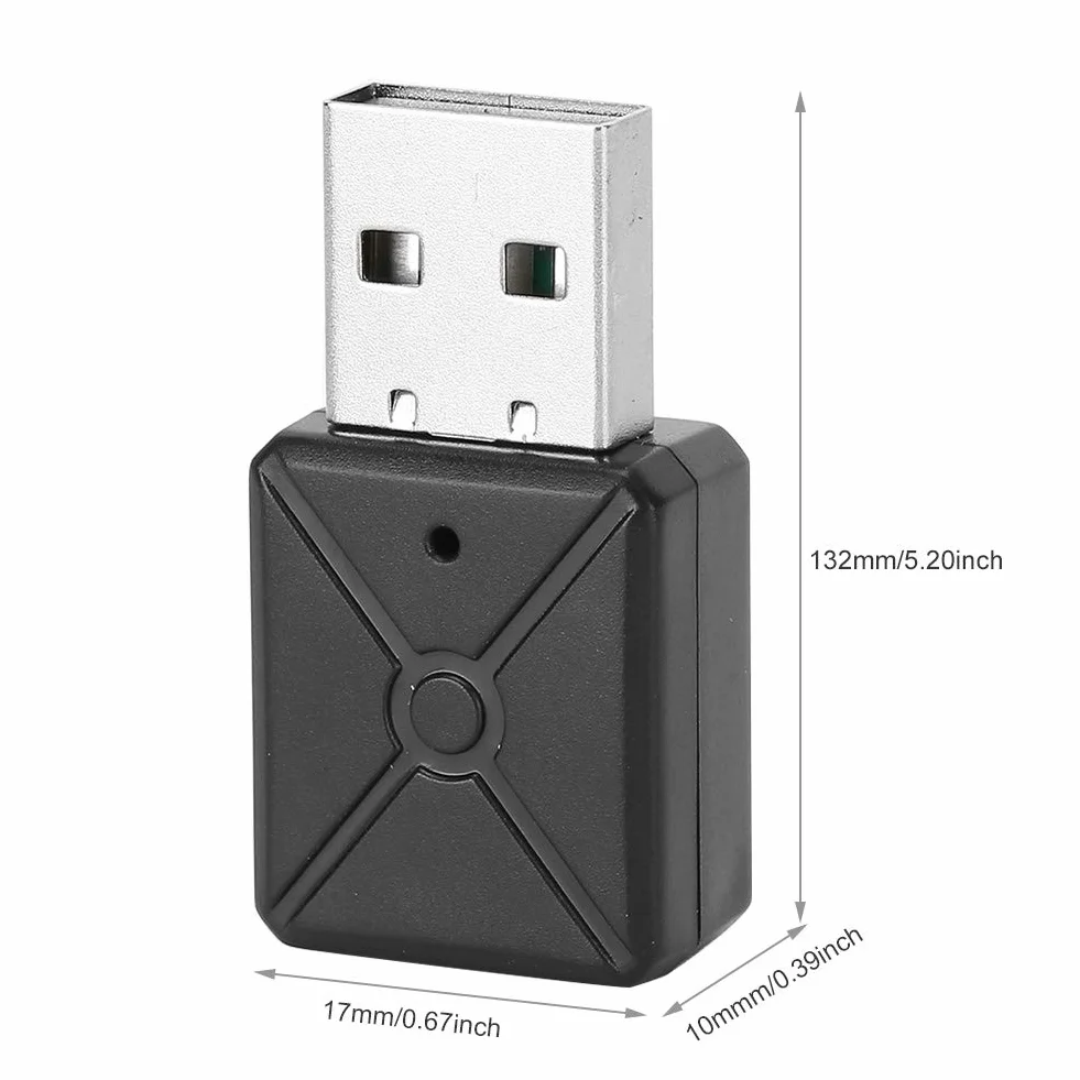 ASHATA Nadajnik odbiornika Bluetooth, nadajnik odbiornika Bluetooth USB5.0 Bezprzewodowy adapter audio Głośnik samochodowy Komputer Adapter TV Odbiornik audio
