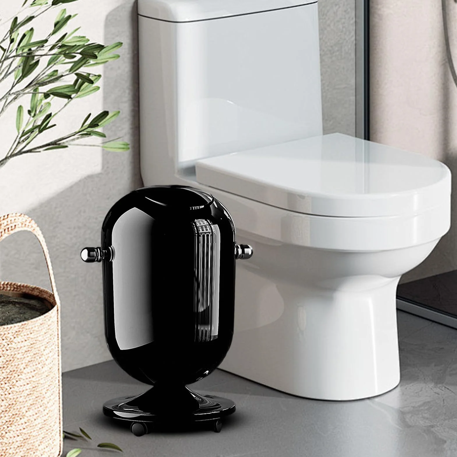 Poubelle De Cuisine 15 Litres Avec Roues Organisateur De Stockage Salle De Bain