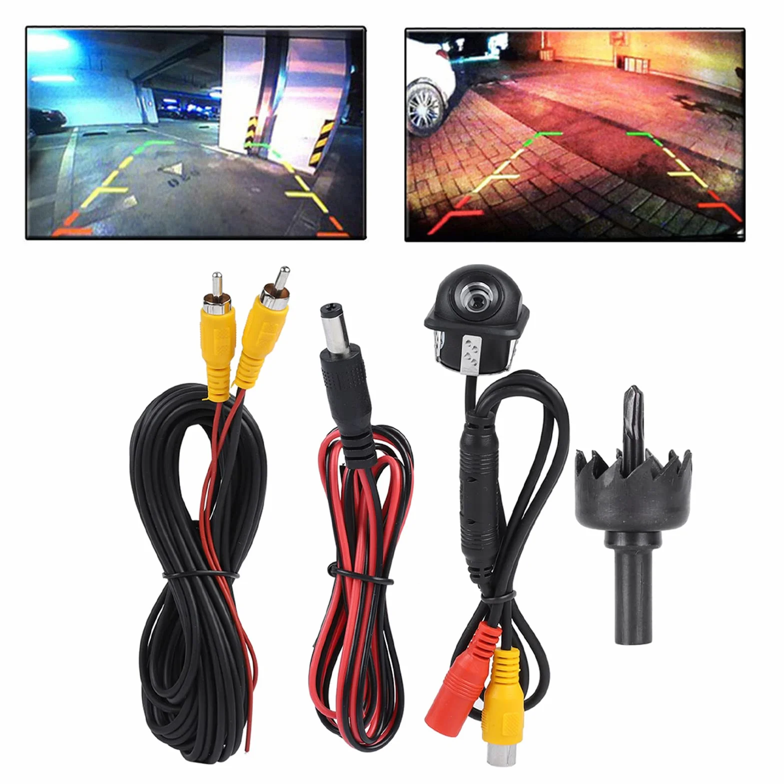 BuyWeek Kamera cofania do samochodu, kamera zapasowa, 12 V, 170°, HD, wodoszczelna kamera noktowizyjna do kamperów i ciężarówek