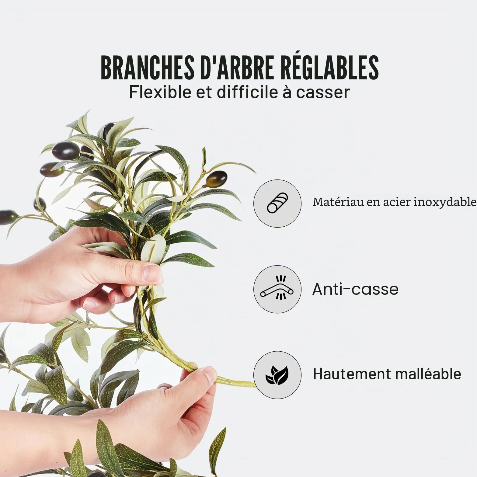VEVOR Arbre Artificiel 179 cm Olivier Faux Arbre Vert avec Pot 170x145 mm Décoration Intérieur Extérieur
