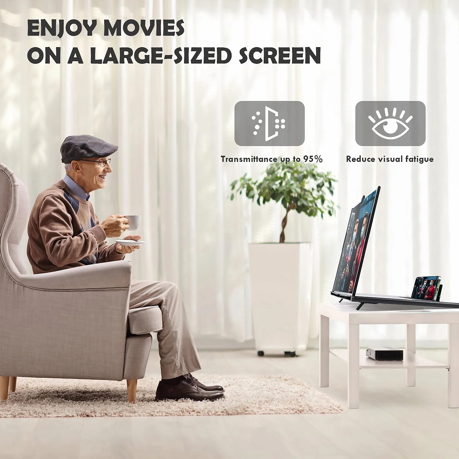 Lupa na telefon komórkowy 18", 3D HD, powiększenie, wideo wysuwana HD, ekran antyrefleksyjny, składany uchwyt wzmacniacza, lupa do wszystkich smartfonów