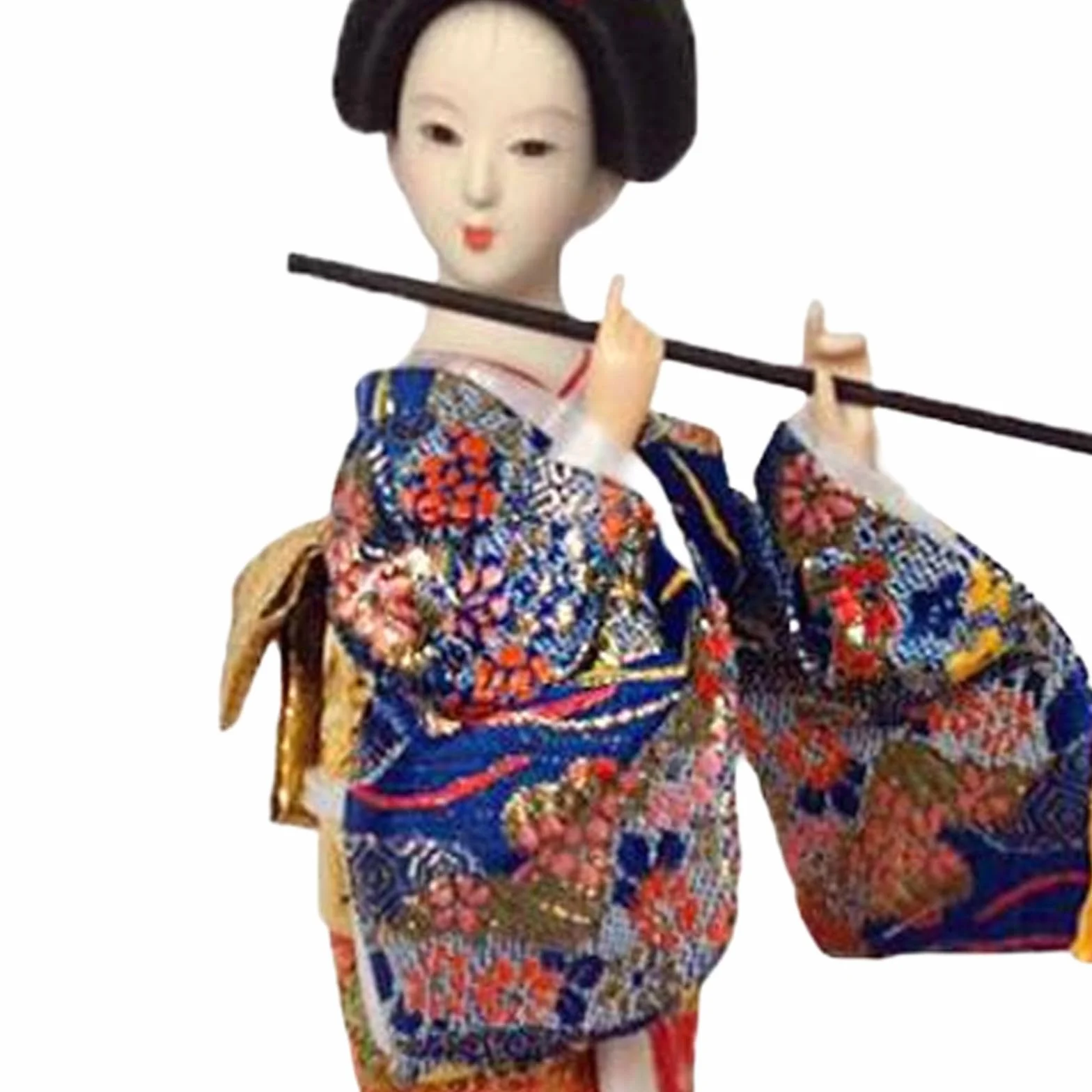 MagiDeal Geisha japonaise 12 pouces figurine miniature statue dame bleu rouge