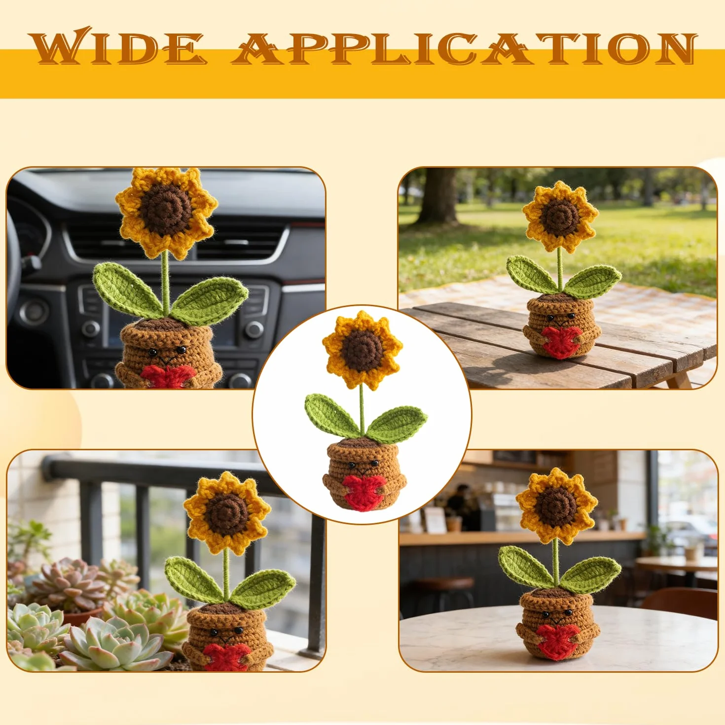 Bouquet Fleurs au Crochet Tournesols Petits Cadeaux Poupée Artificielles Décoration
