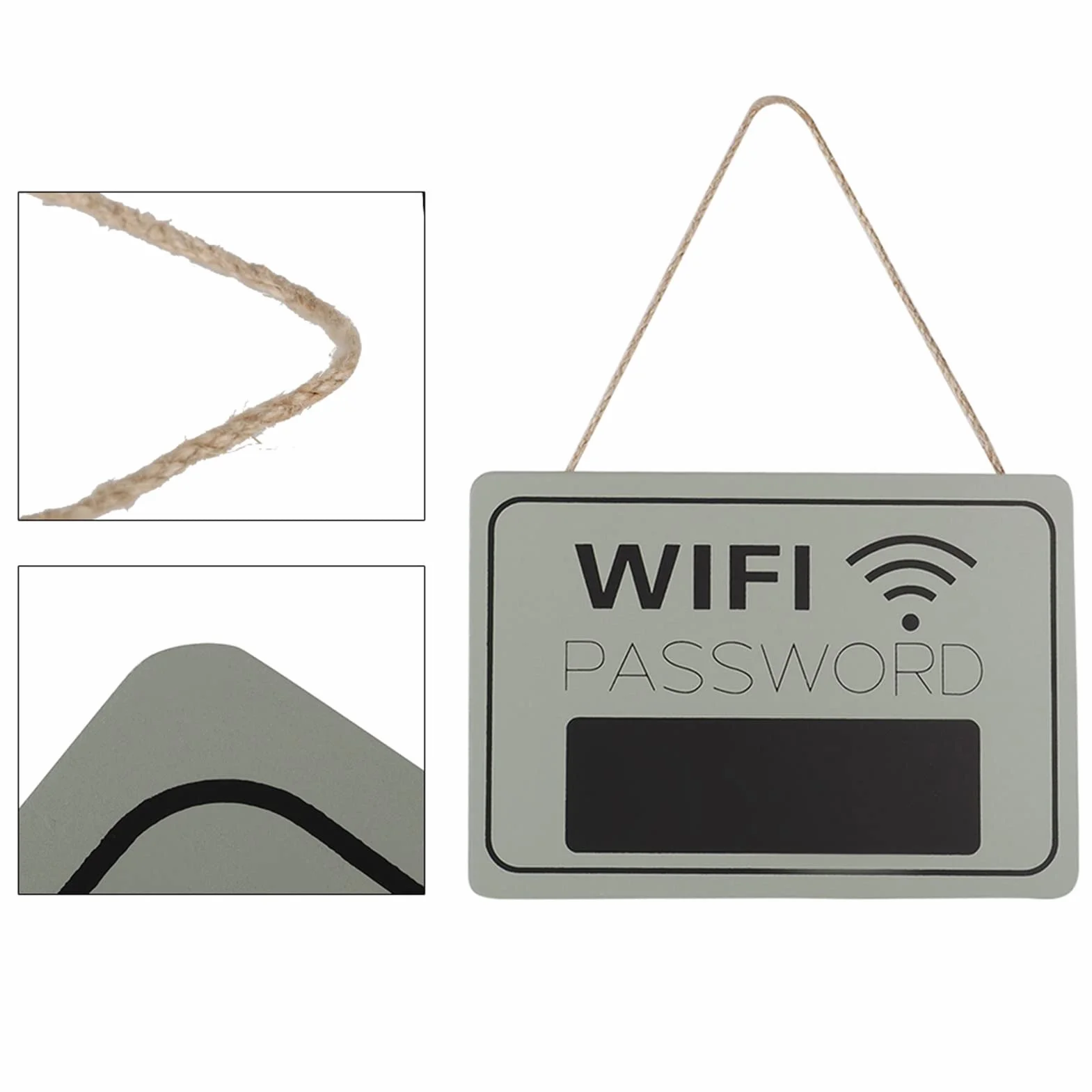 Panneau WiFi Mot de Passe Mural en Bois Blanc pour Maison Café