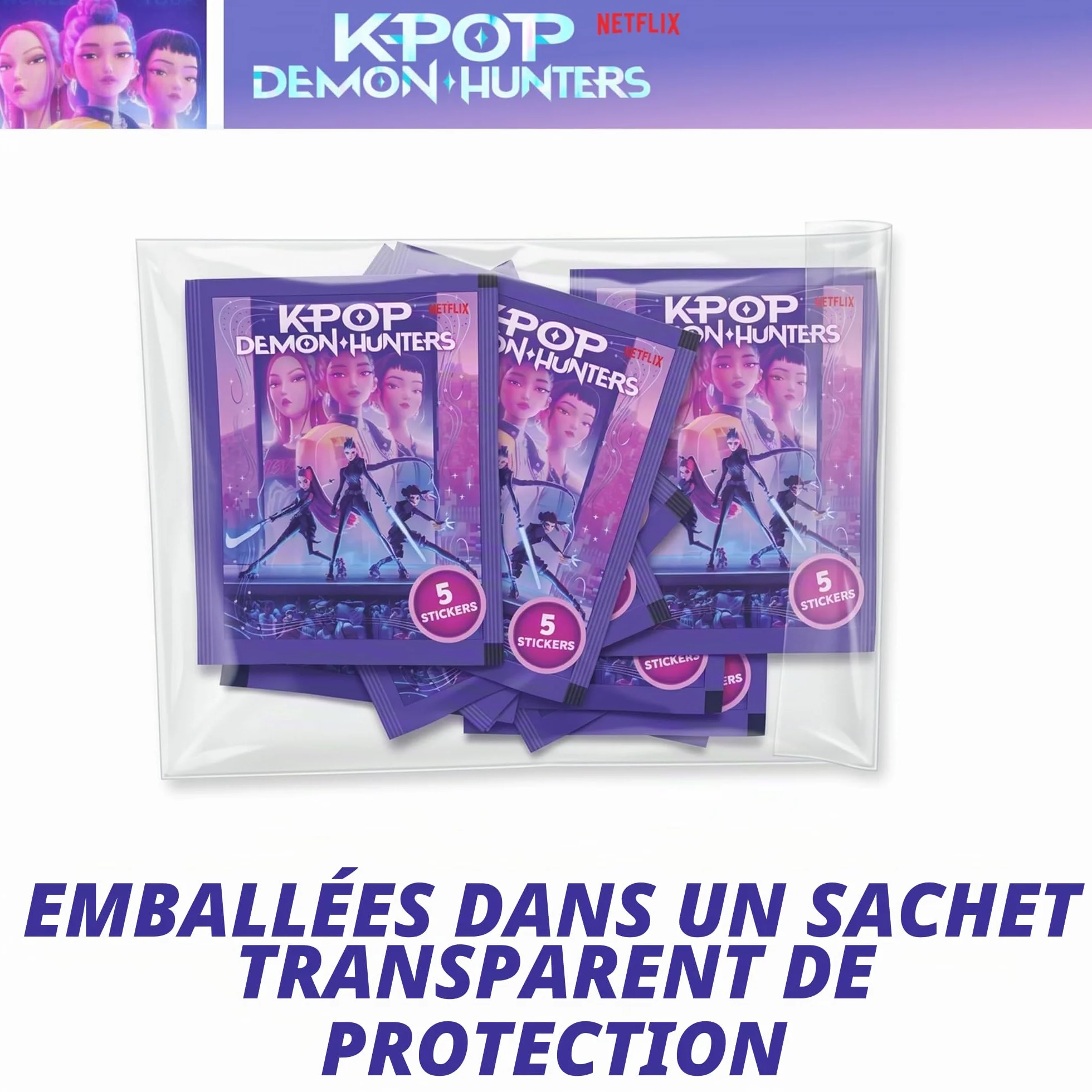 KPop Demon Hunters Lot 20 Paquets Figurines Autocollants Officiels