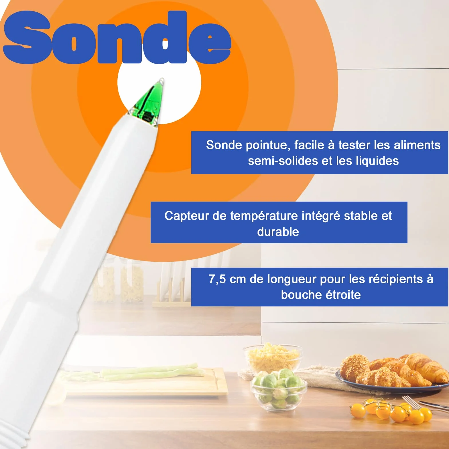 pH Mètre Alimentaire, Testeur de pH pour Pâte à Pain et Levain, pH Mètre Numérique pour Fabrication de Vin Rouge et de Bière, pH-Mètre Étanche pour Viandes, Fromages, Cosmétique, Conserve, Liquide