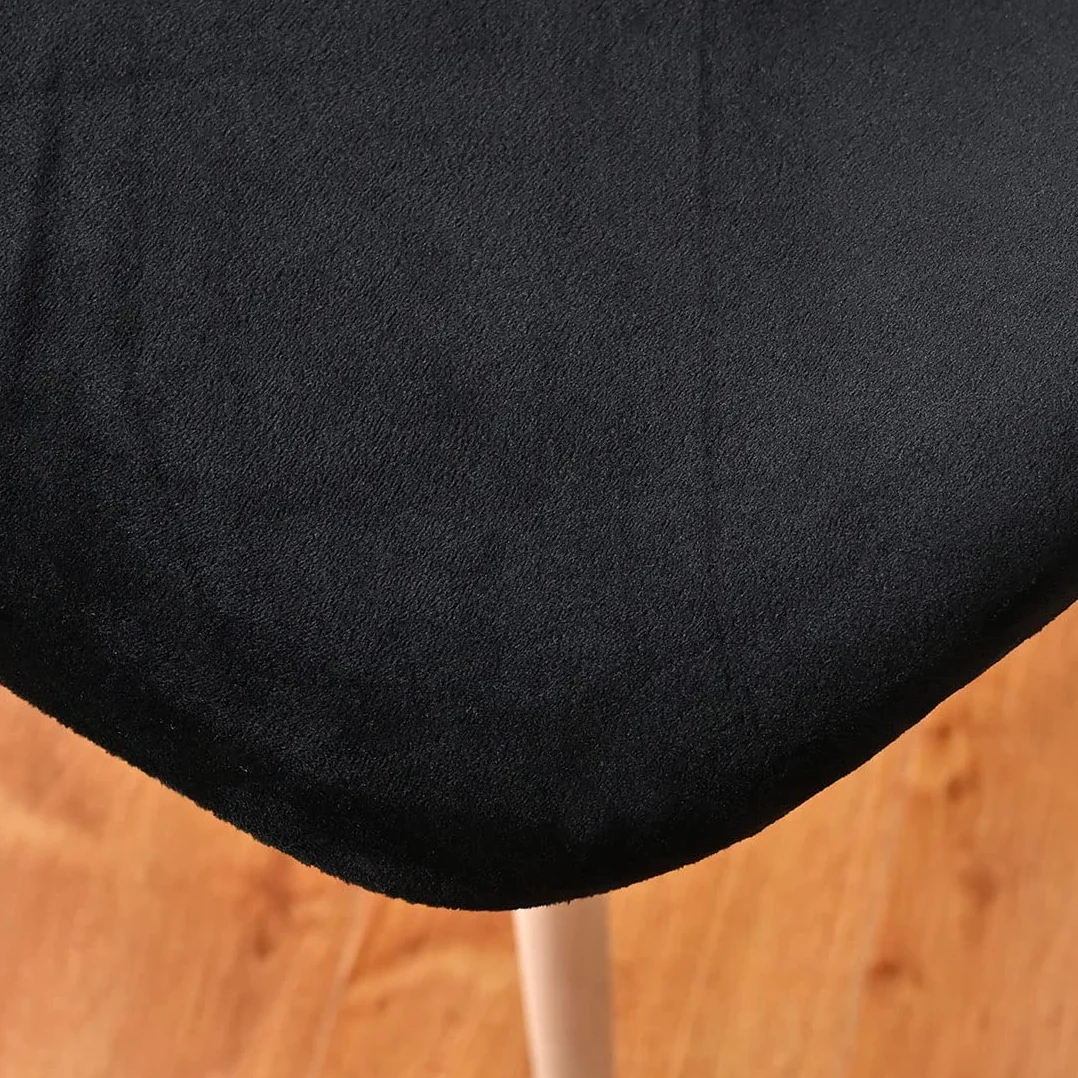 Levoberg Housse de Tabouret de Bar Incurvé Velours Extensible avec Dossier Élastique Gris foncé