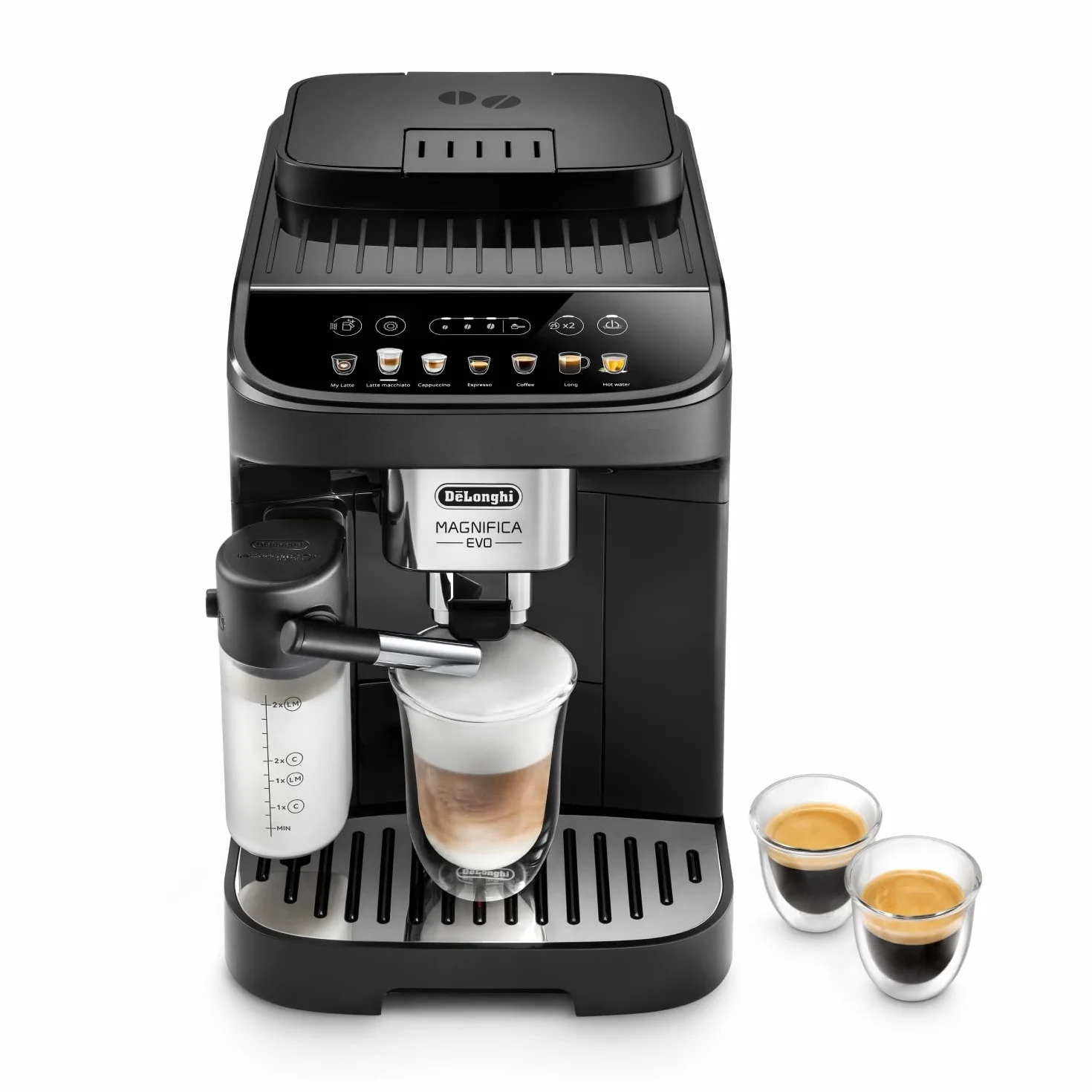 De'Longhi Magnifica Evo, Machine à Café et Cappucino avec Broyeur à Grains, ECAM292.81.B, Noir