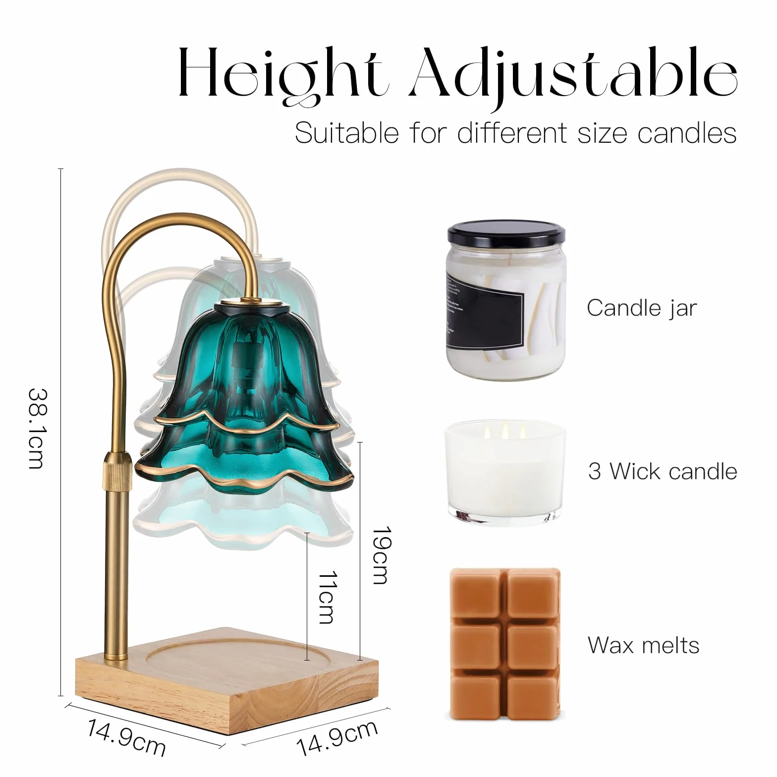 Candeldo Chauffe-bougie Lampe Chauffe-bougie : bougie Chauffe-bougie Lampe à parfum Bougie électrique Lampe Cadeaux pour femmes Meilleure amie Maman Lampe chauffante pour bougie parfumée