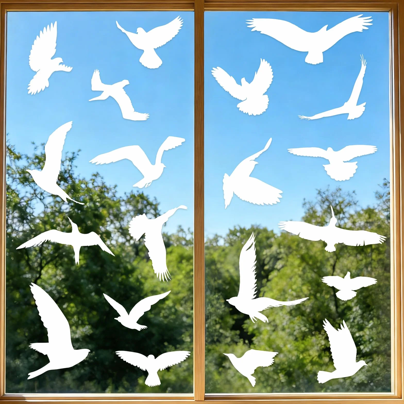Autocollant Anti-Collision Oiseaux 37 Pièces Blanc - Décoration Statique Réutilisable pour Vitres