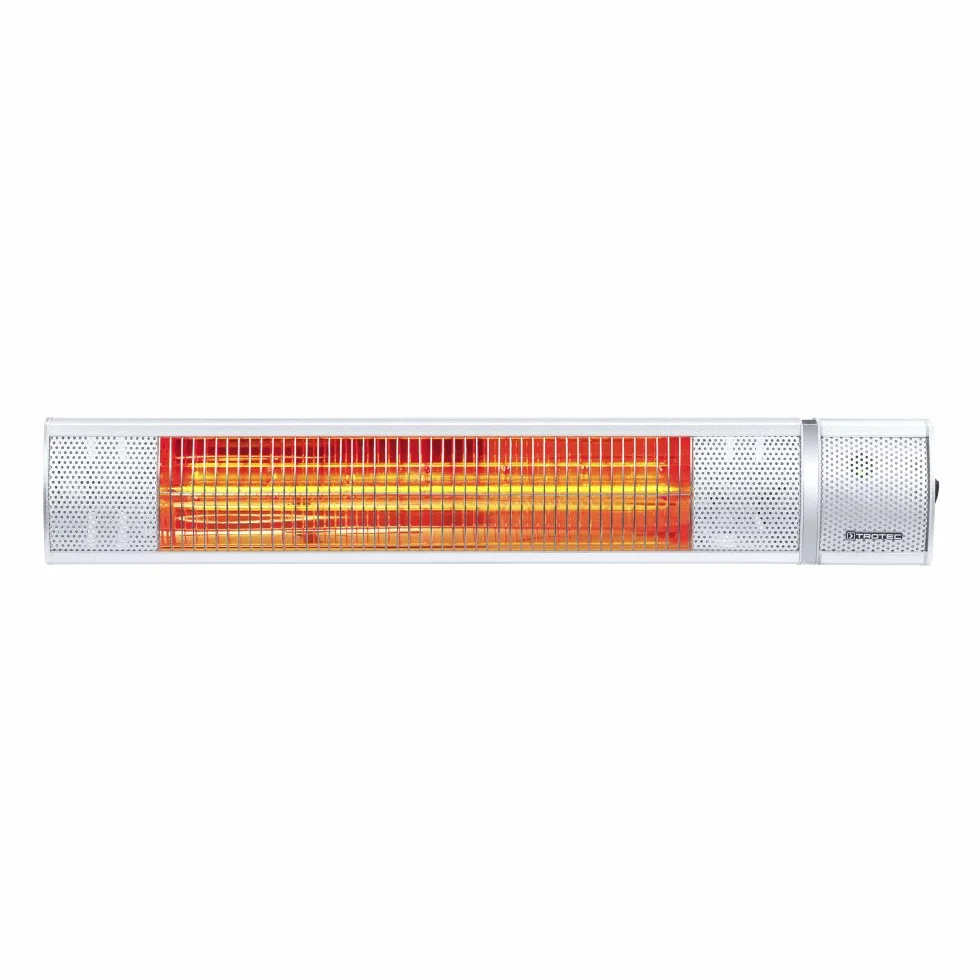 TROTEC Radiant infrarouge électrique IR 2050 Parasol Chauffage électrique Infrarouge Radiateur Radiant Halogene mural pour Terrasse de Jardin Exterieur, Table à langer ou Salle de Bain, 2000 W