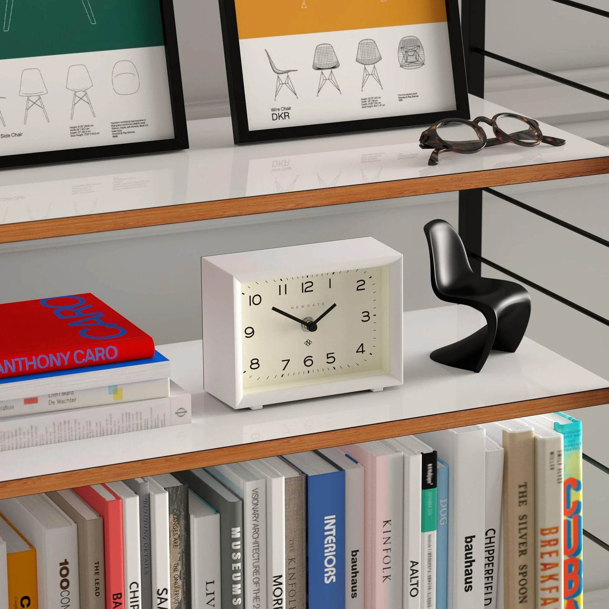 NEWGATE Henry Horloge de Bureau Design Rectangulaire Contemporain Blanc